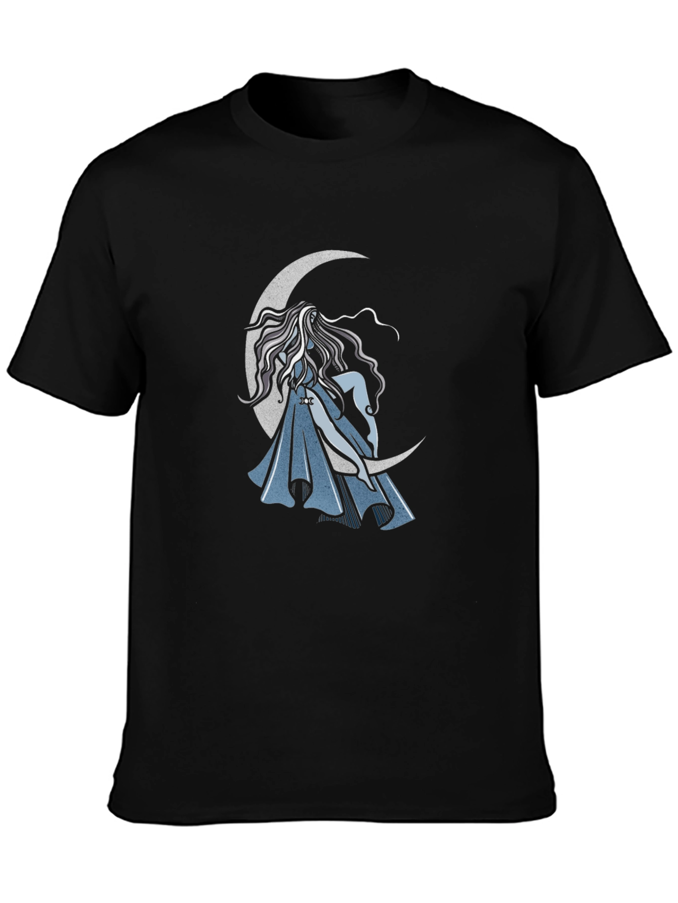 Black Mystic Moon Maiden Graphic Tee - Black view 3