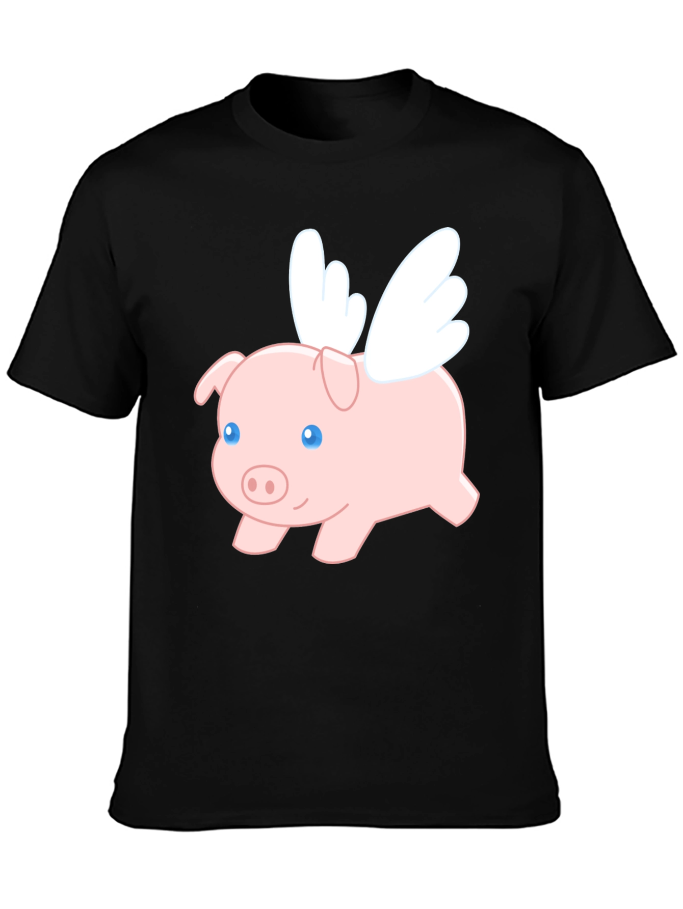 Black Flying Pig Graphic T-Shirt view 3