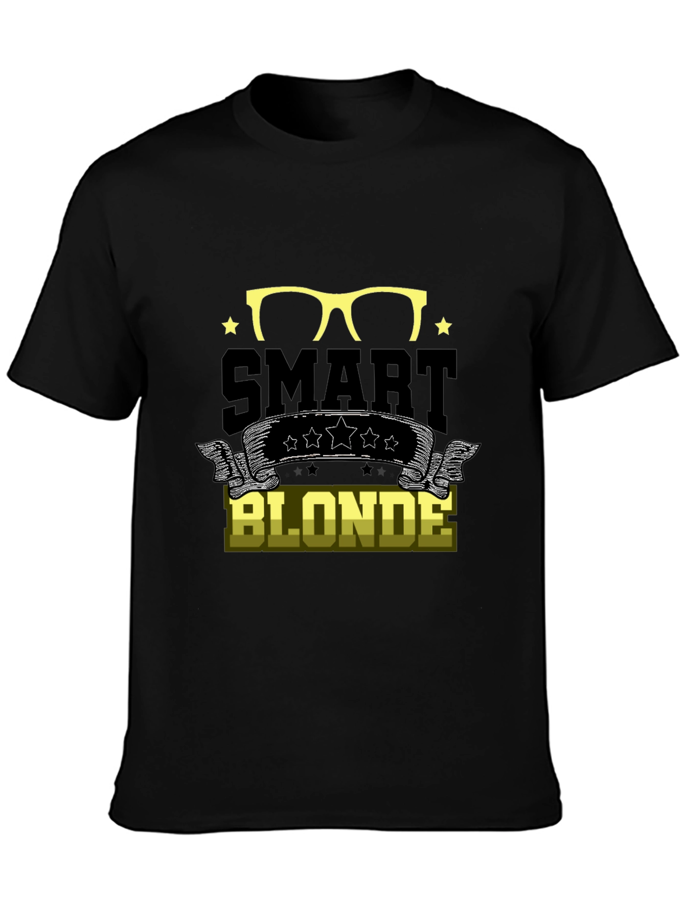 Black Smart Blonde T-Shirt Funny Graphic Tee view 3