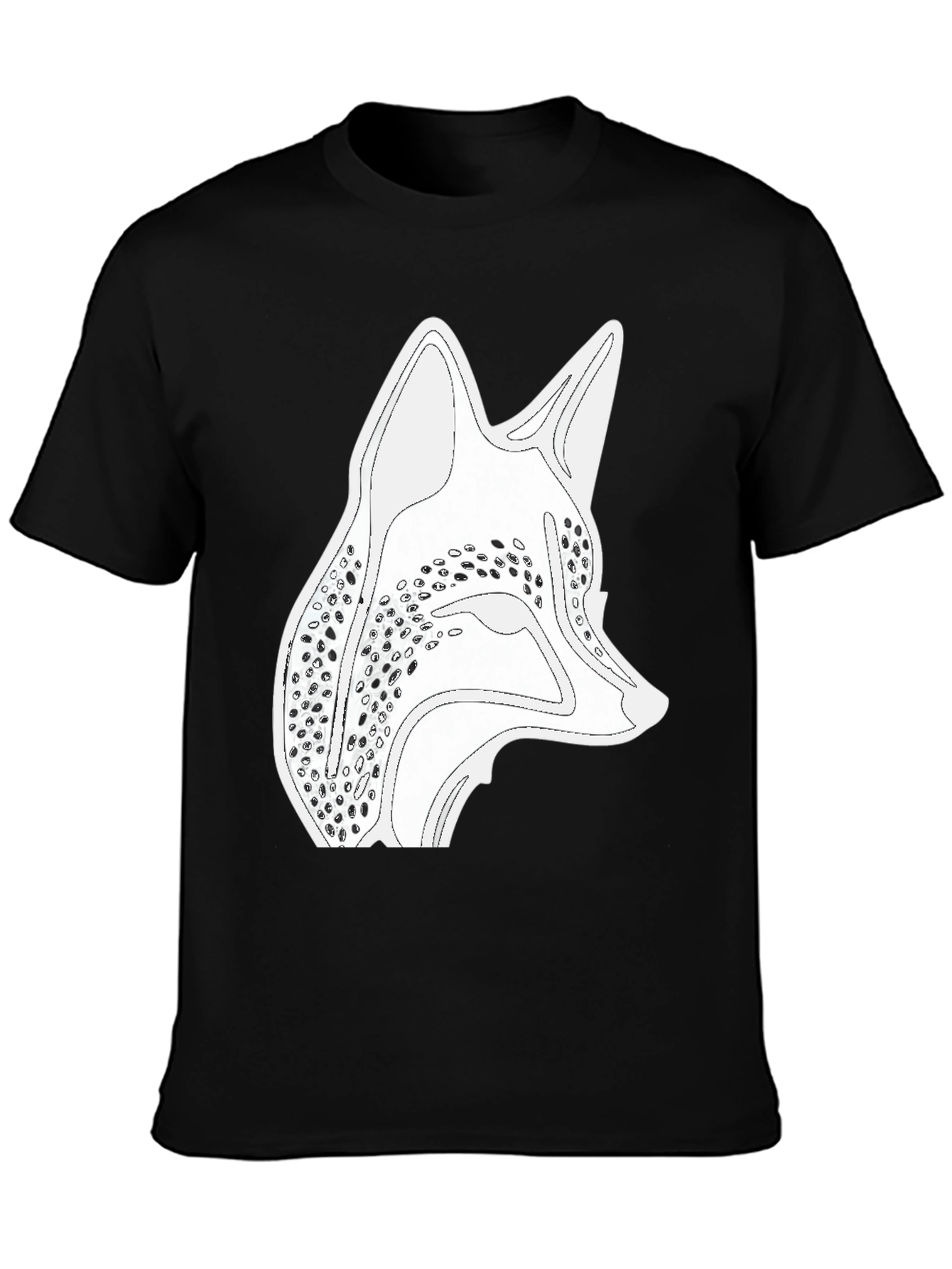 Black Black T-Shirt with Fox Graphic Print view 3