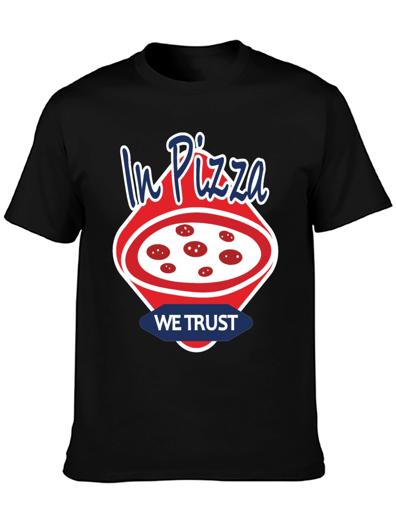 Black In Pizza We Trust T-Shirt - Funny Foodie Tee view 3