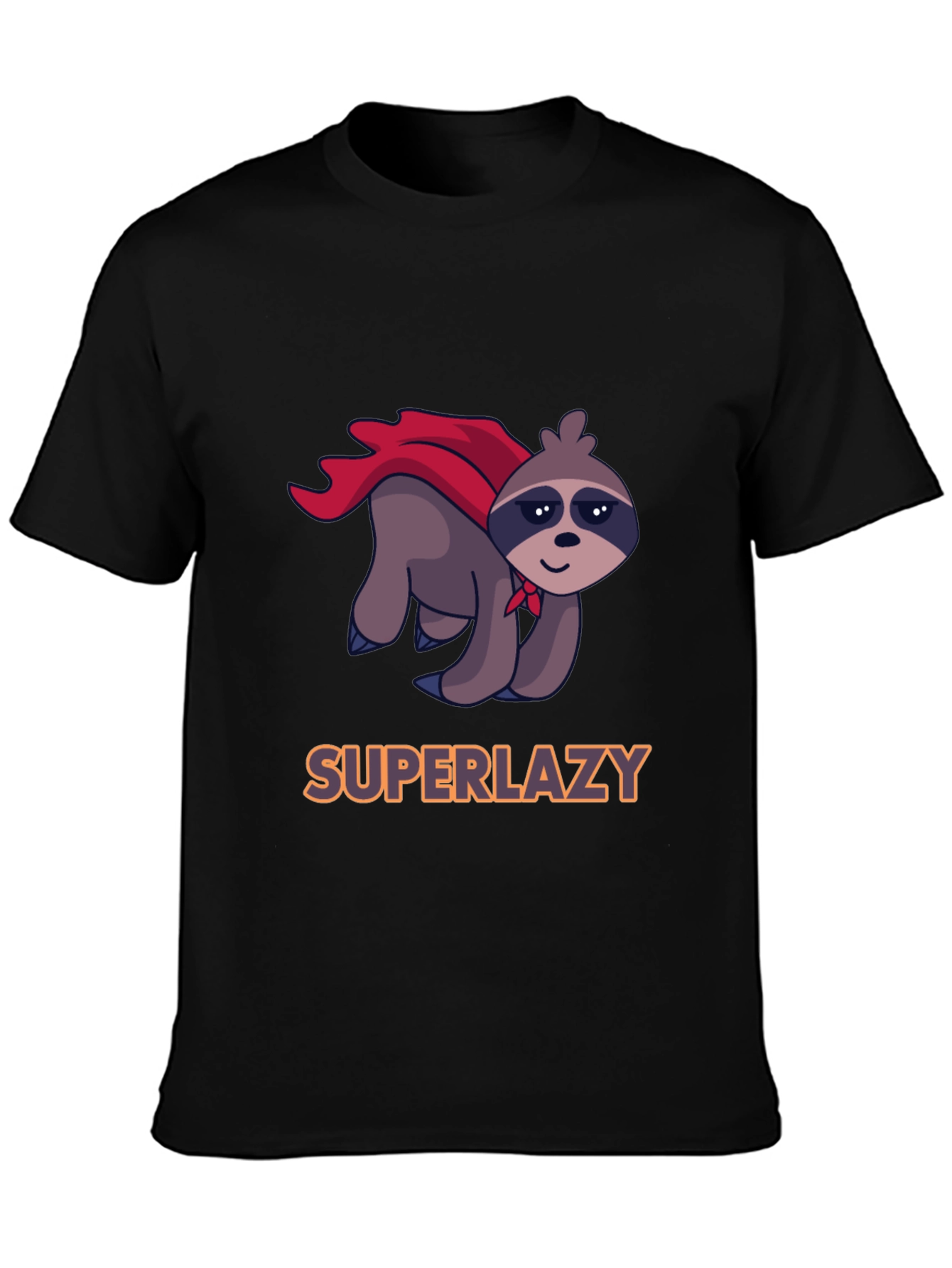 Black Superlazy Sloth Hero Graphic Tee view 3