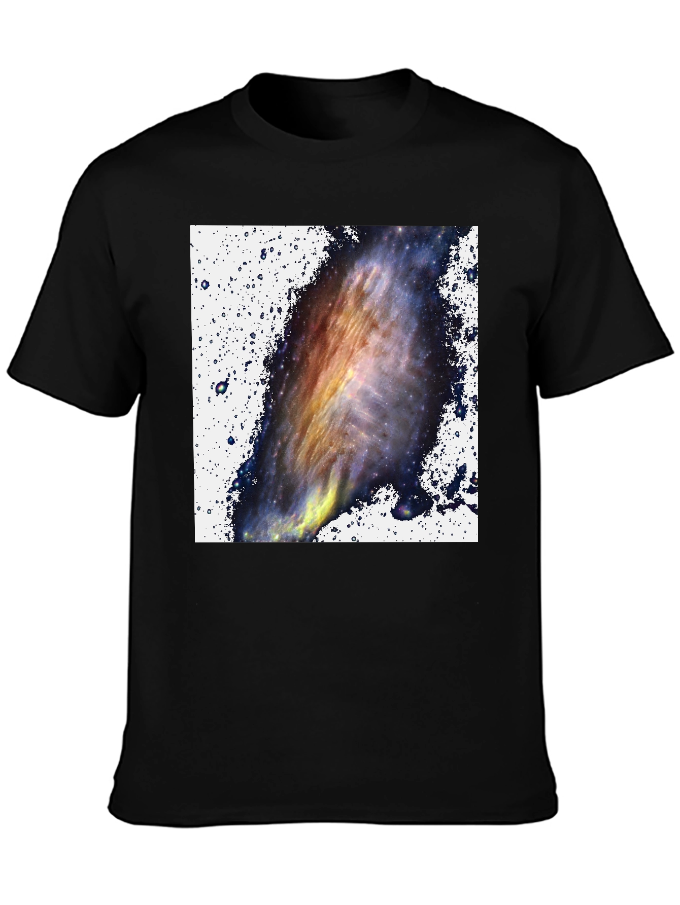 Black Galaxy Print Black T-Shirt - Celestial Style view 3