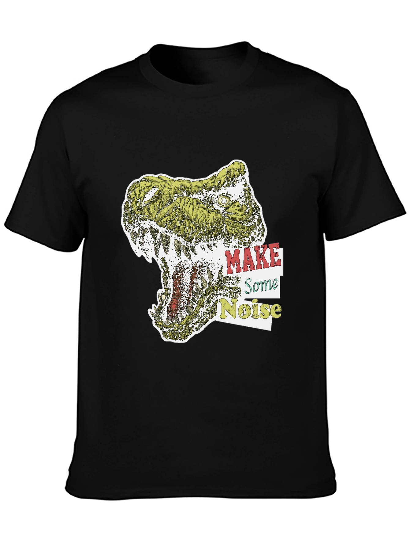 Black Dino Roar Graphic Tee - Make Some Noise T-Shirt view 3