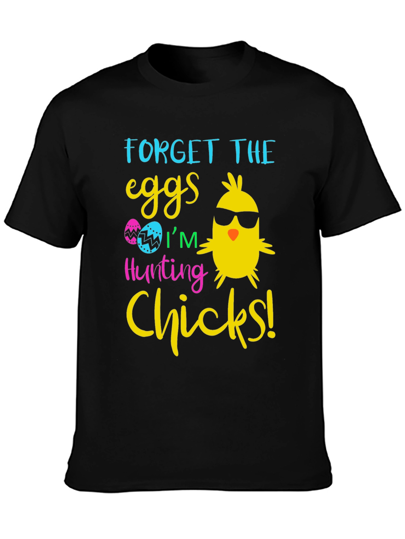 Black Funny Easter Chick T-Shirt view 3