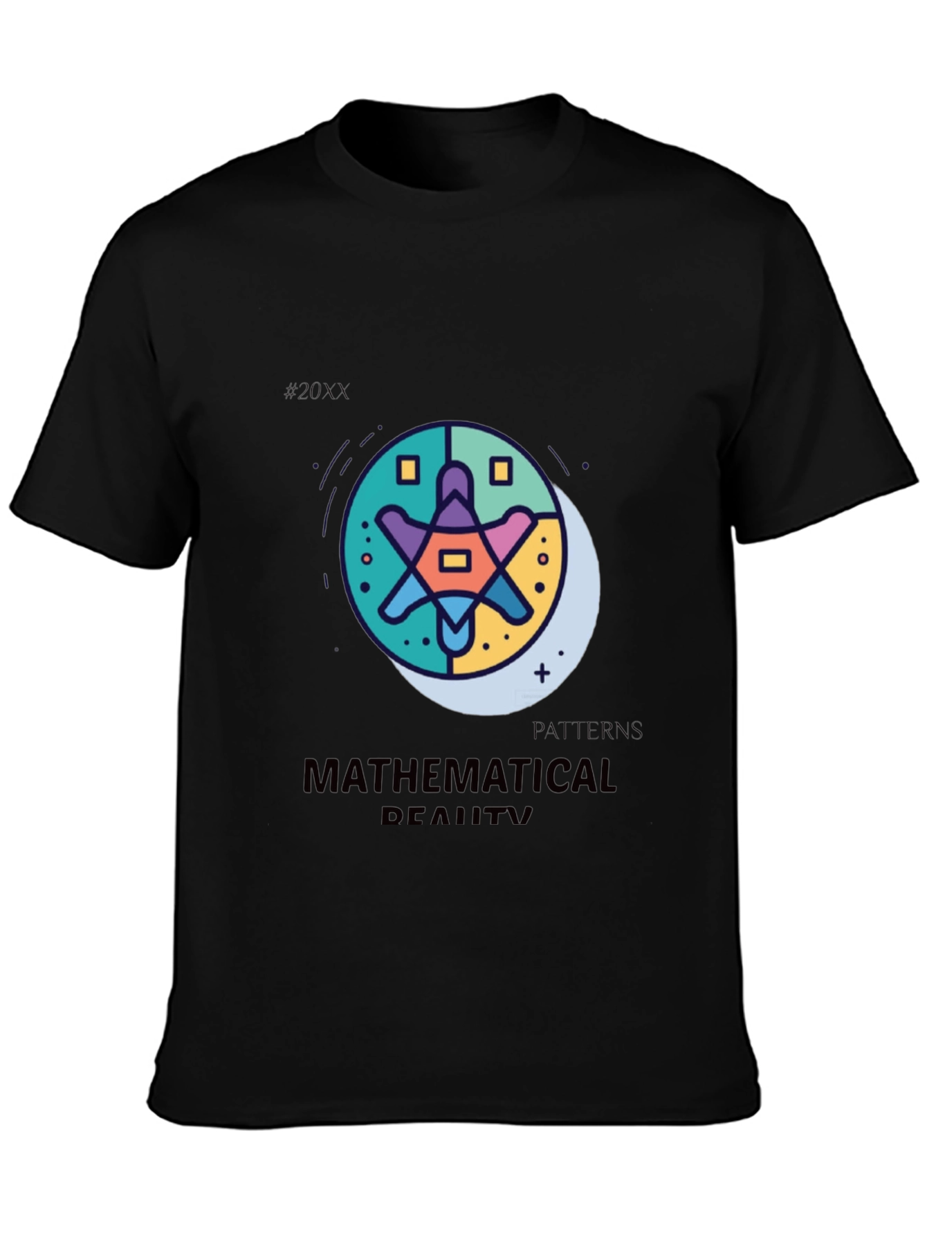 Black Mathematical Reality Graphic T-Shirt view 3
