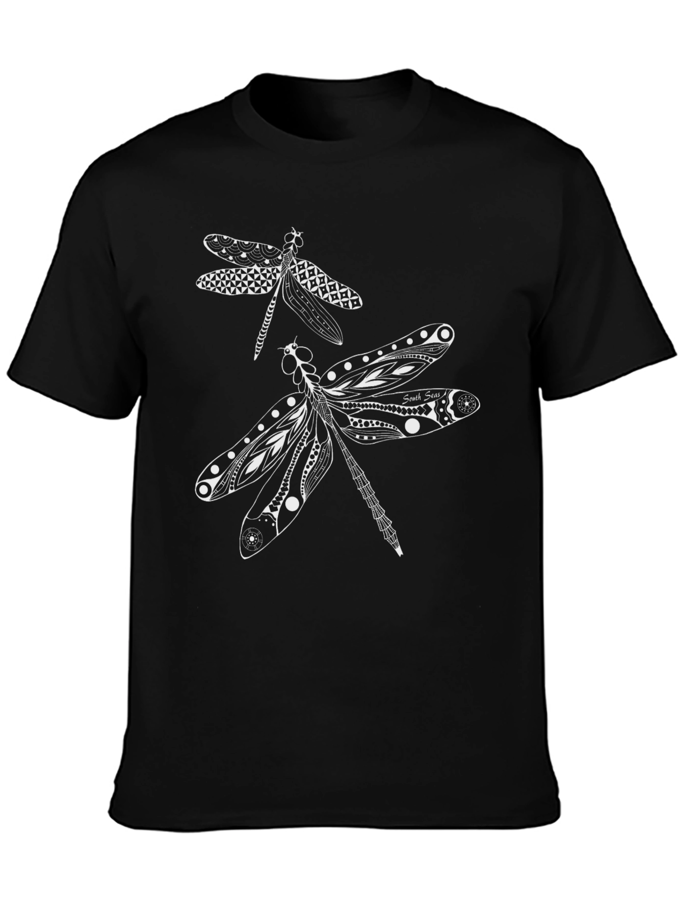 Black Dragonfly Graphic Print Black T-Shirt view 3