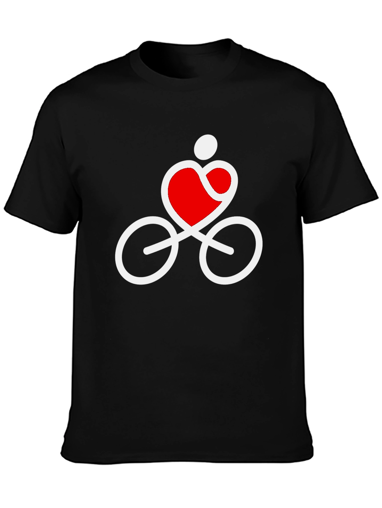 Black Heart Cycling Graphic Tee - Soft Cotton Blend view 3
