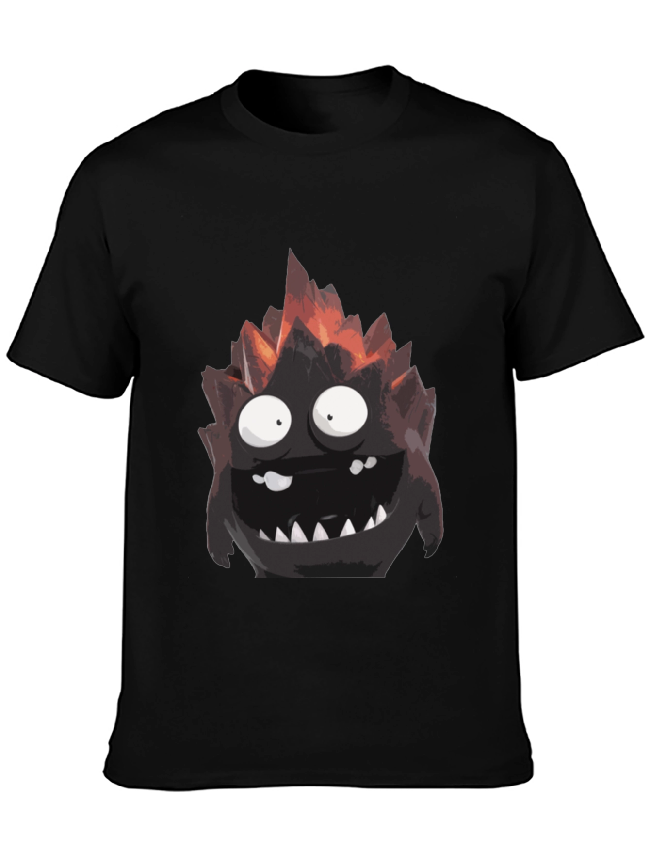 Black Monster Graphic Tee - Black Cotton T-Shirt view 3