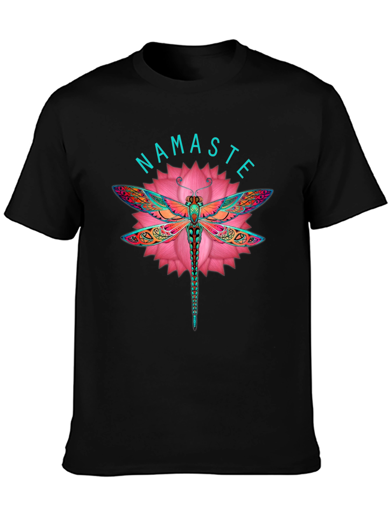 Black Namaste Dragonfly Graphic Tee view 3