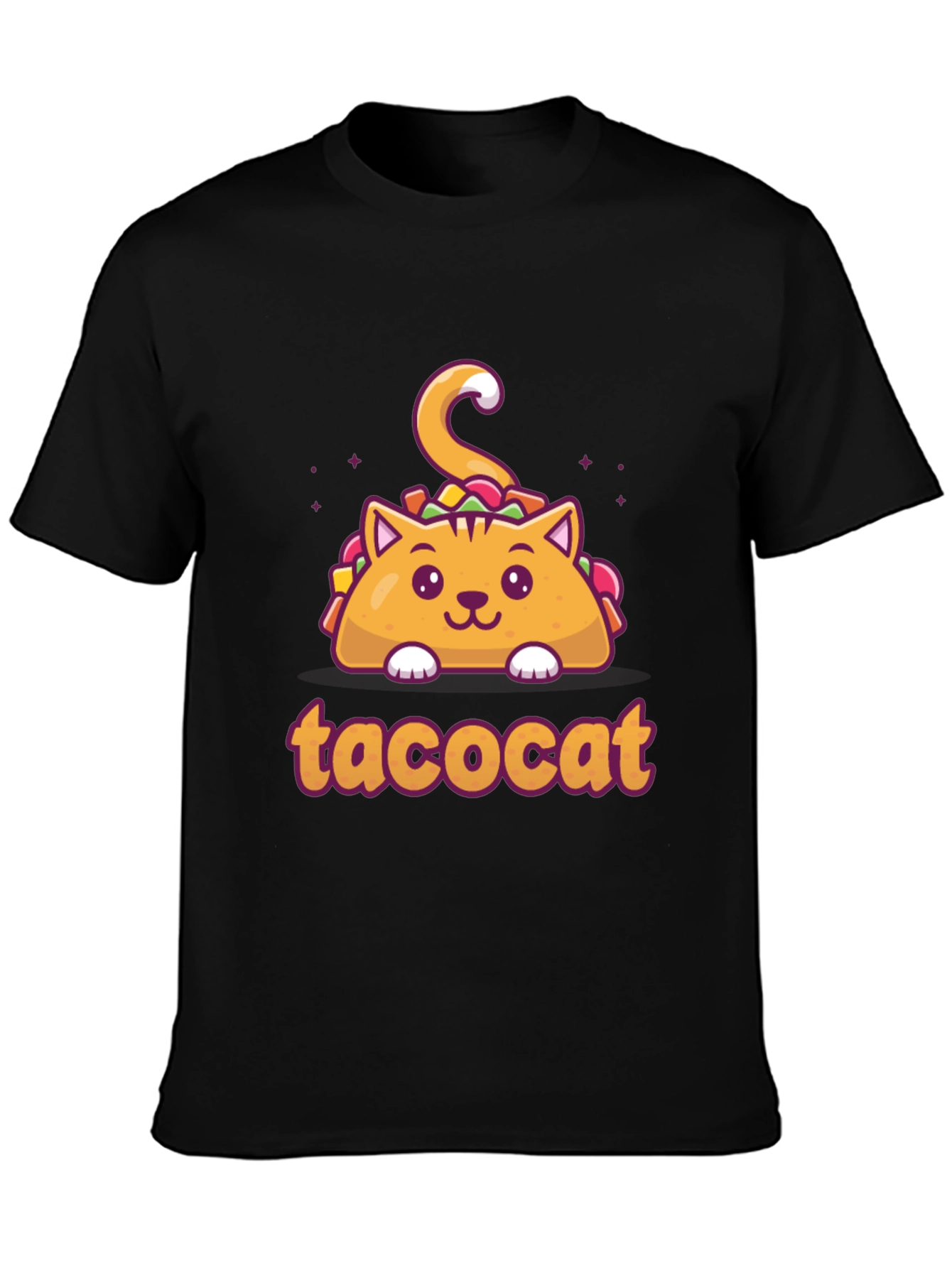 Black Taco Cat Graphic Tee - Novelty Shirt view 3