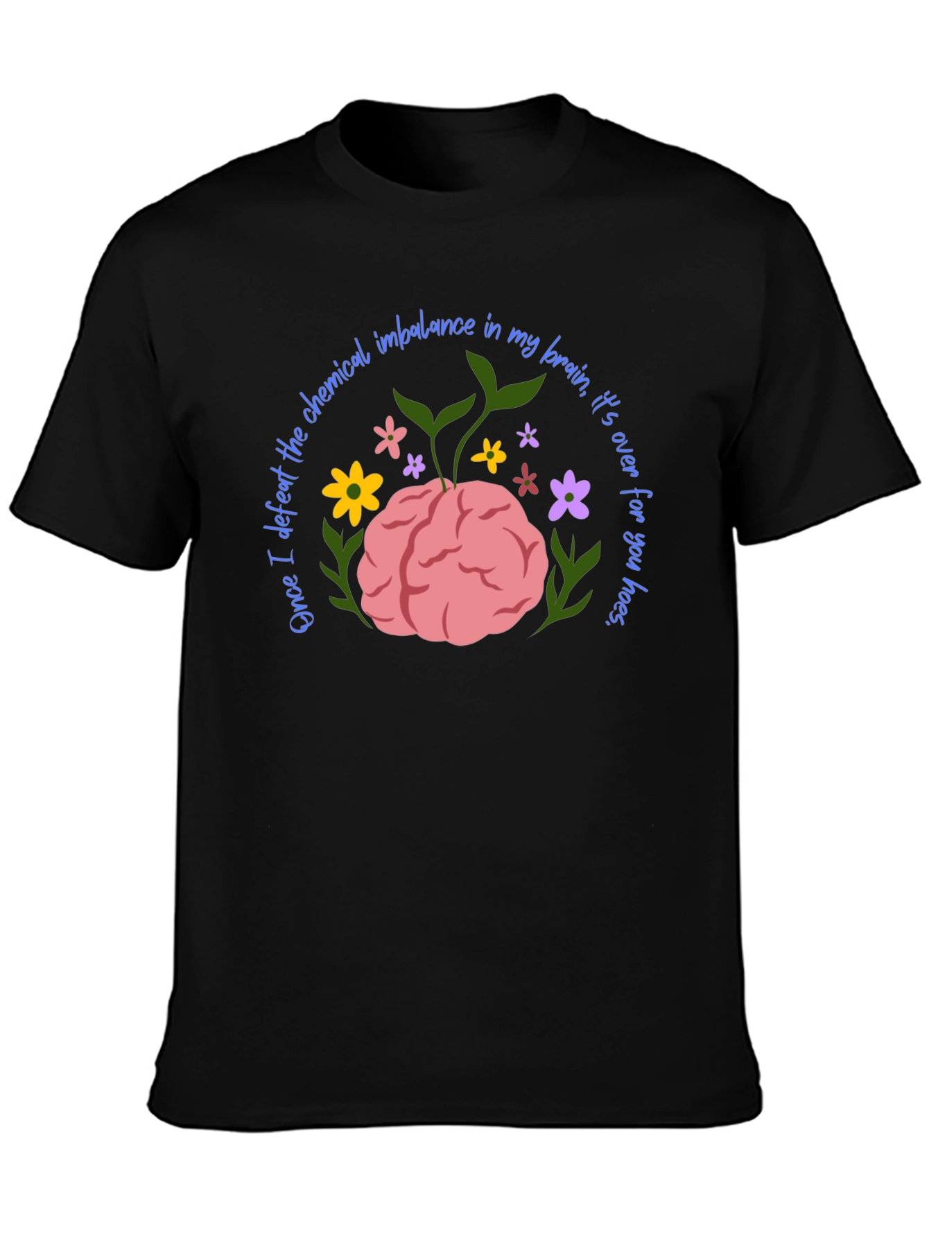 Black Chemical Imbalance Brain T-Shirt view 3