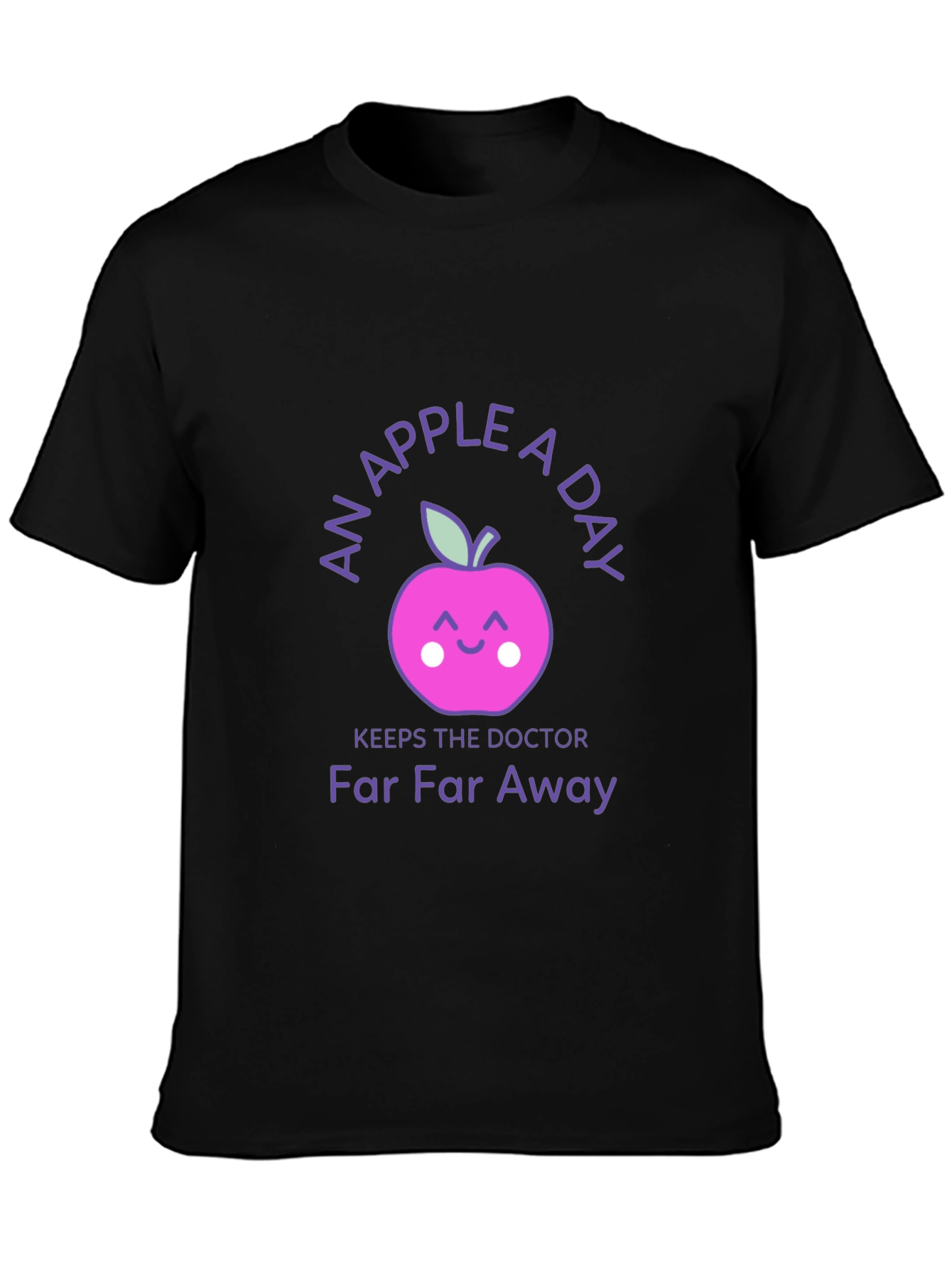 Black An Apple a Day Graphic Tee - Keeps the Doctor Away! view 3