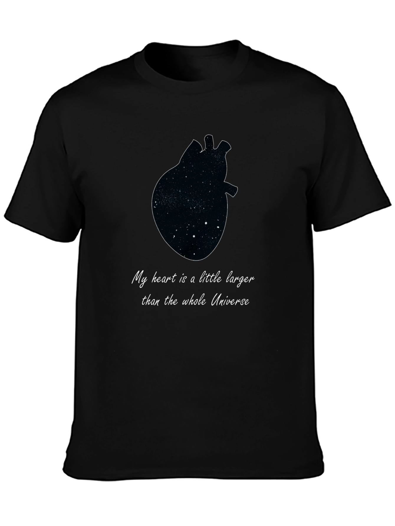 Black Cosmic Heart T-Shirt - Unisex Galaxy Tee view 3