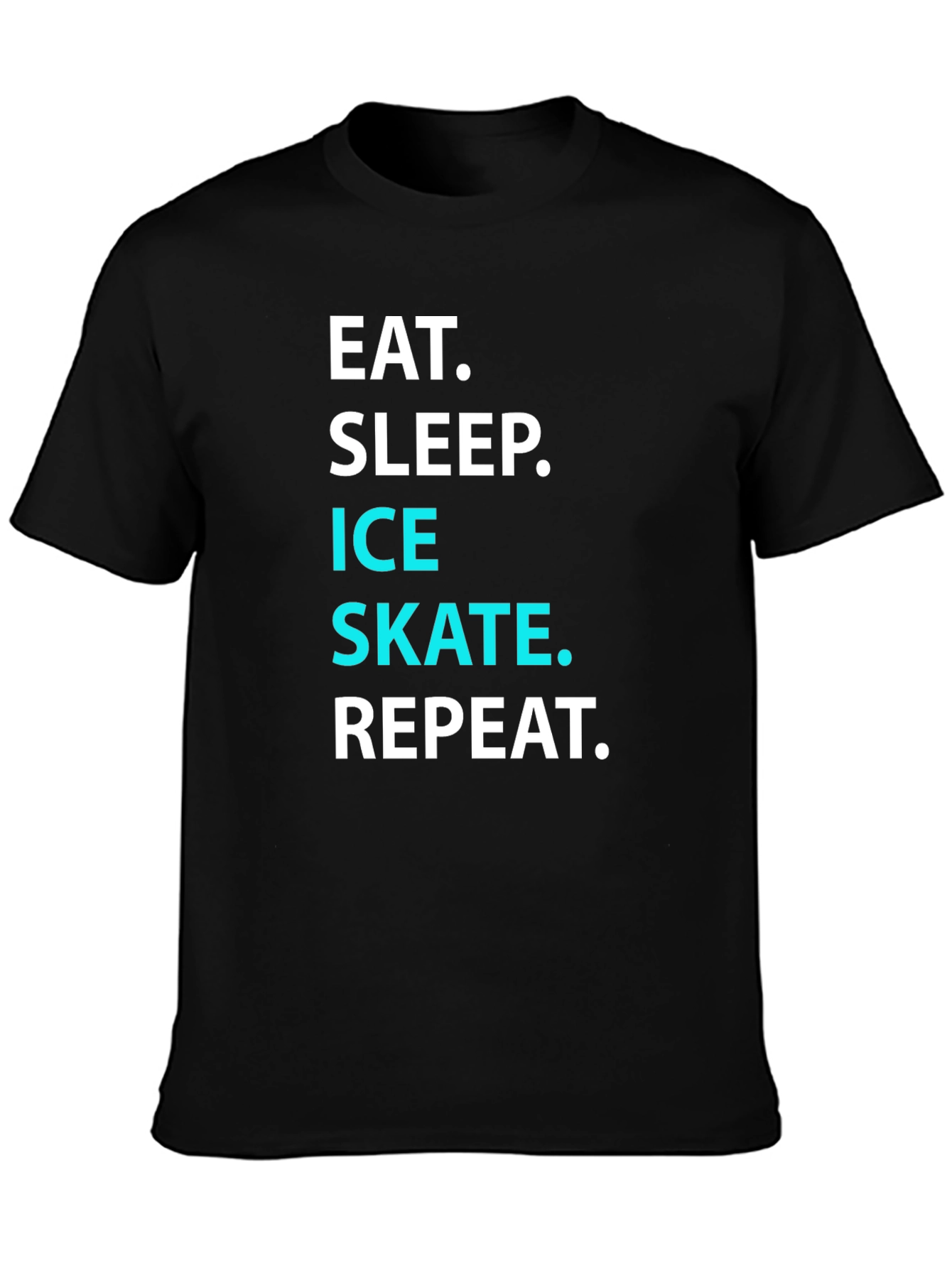 Black Eat Sleep Ice Skate Repeat T-Shirt view 3
