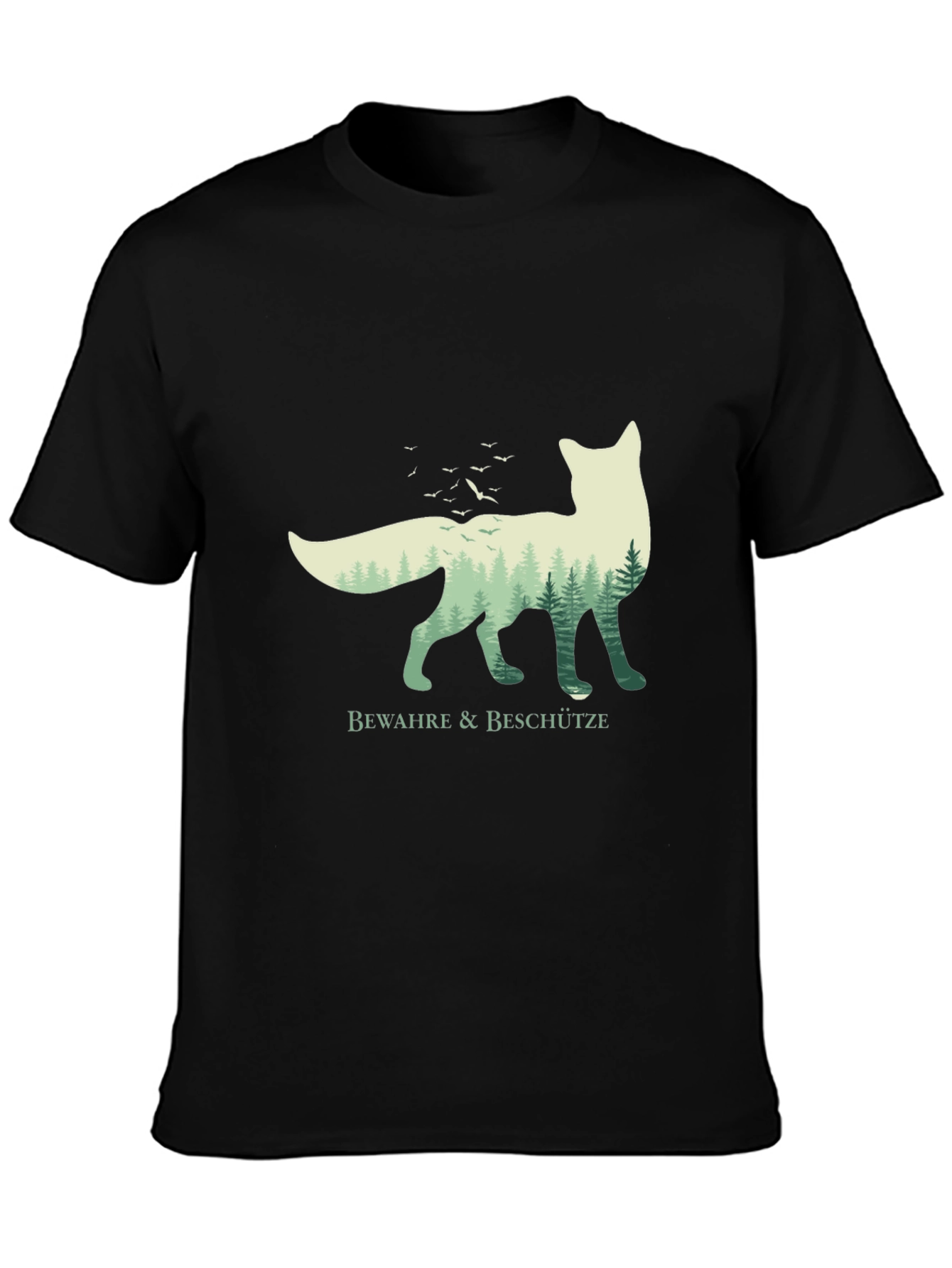 Black Nature Fox Graphic Tee - Bewahre & Beschütze view 3