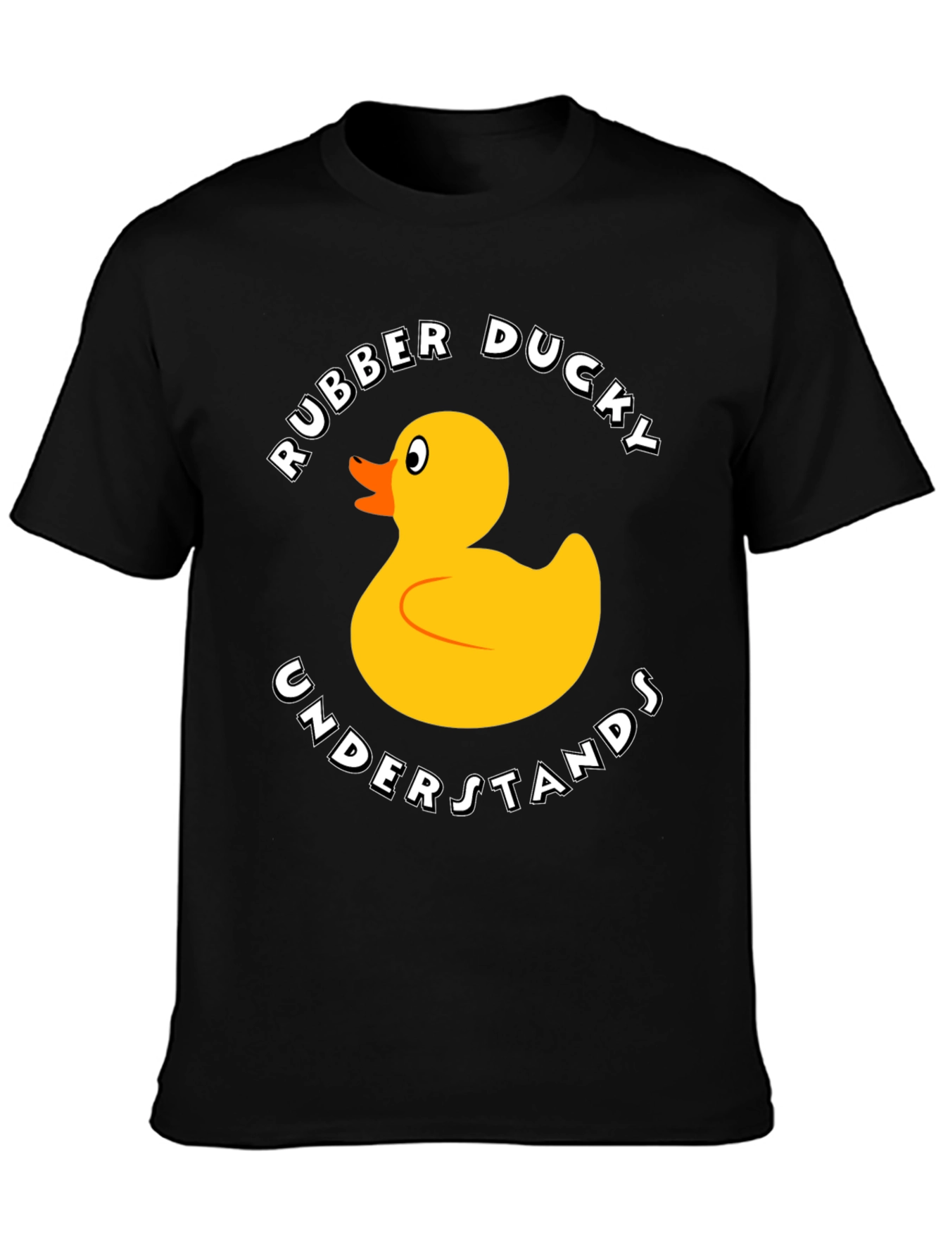 Black Rubber Ducky Graphic T-Shirt - Funny Cartoon Duck Tee view 3