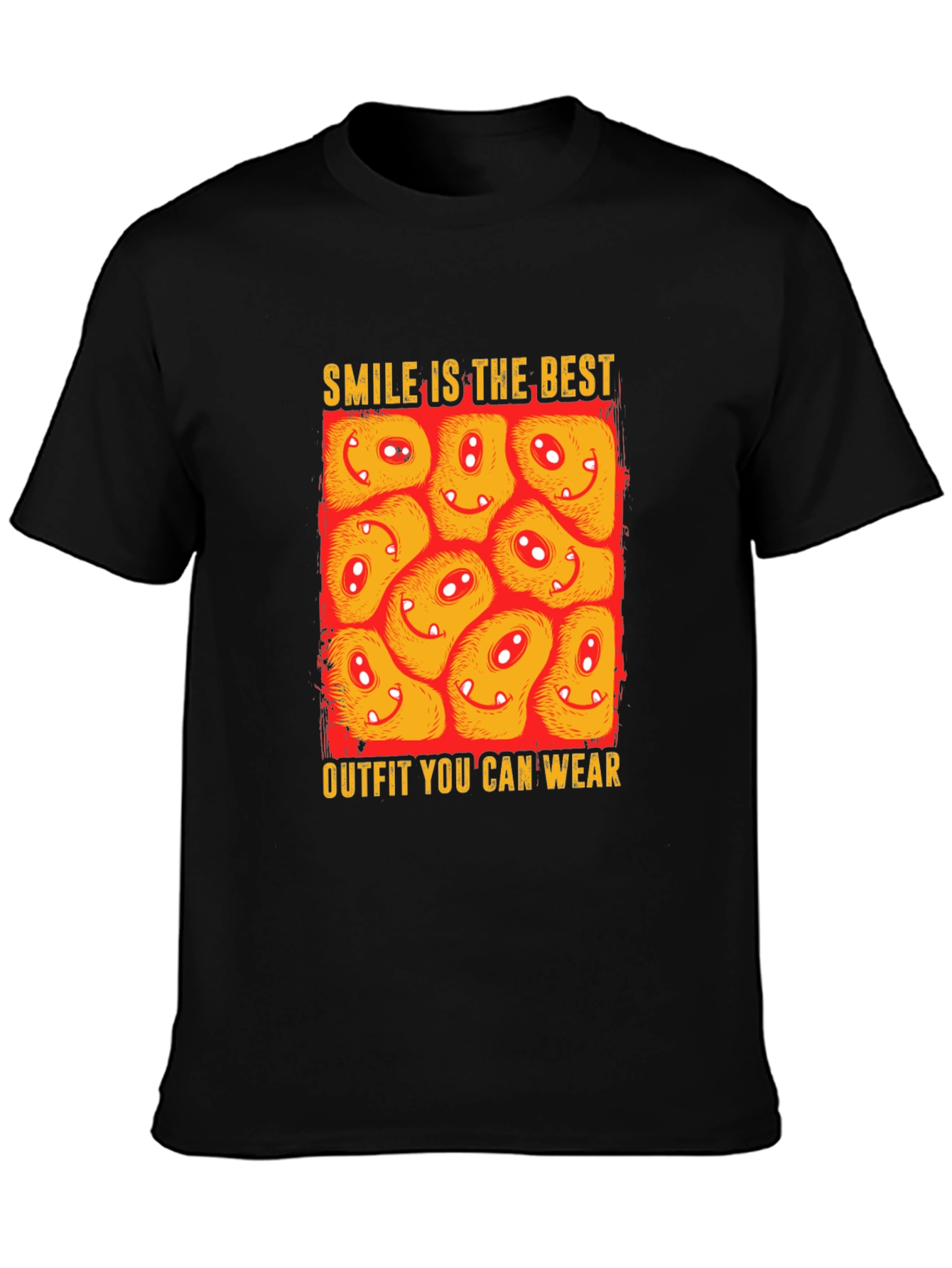 Black Smile Outfit Graphic Tee - Men's Black T-Shirt view 3