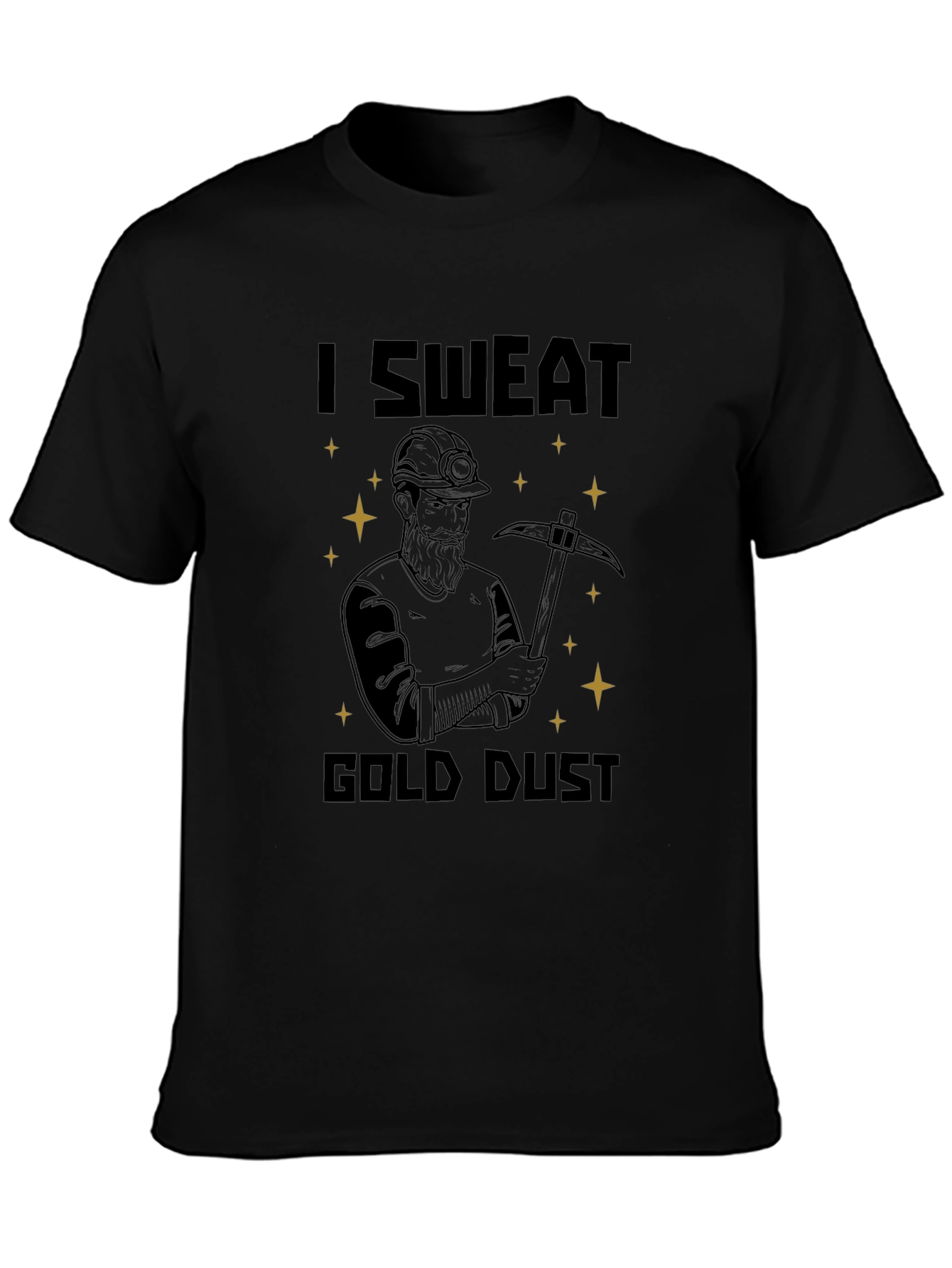 Black I Sweat Gold Dust T-Shirt - Miner Graphic Tee view 3