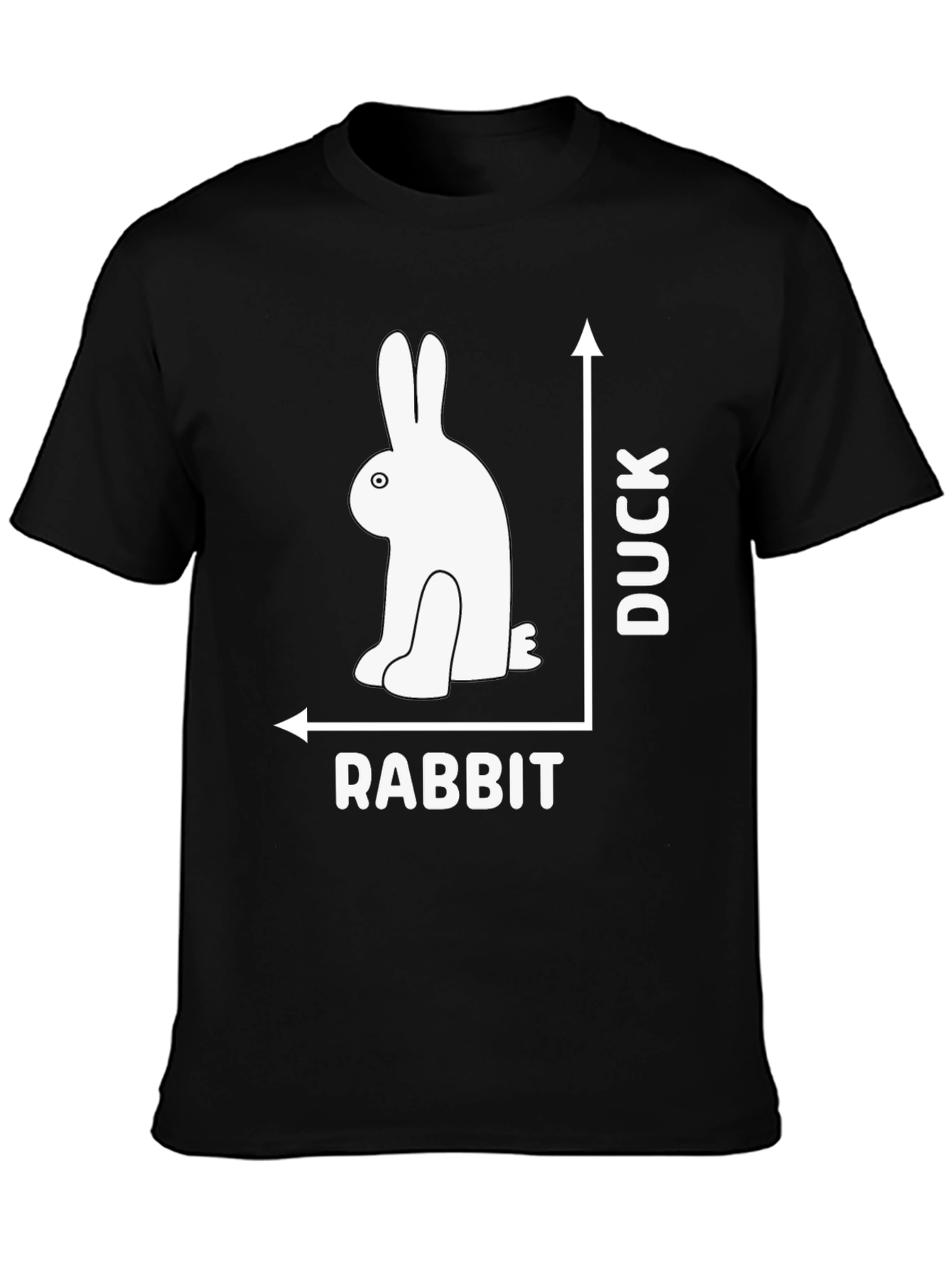Black Rabbit or Duck Illusion Graphic Tee - Mind-Bending Design view 3