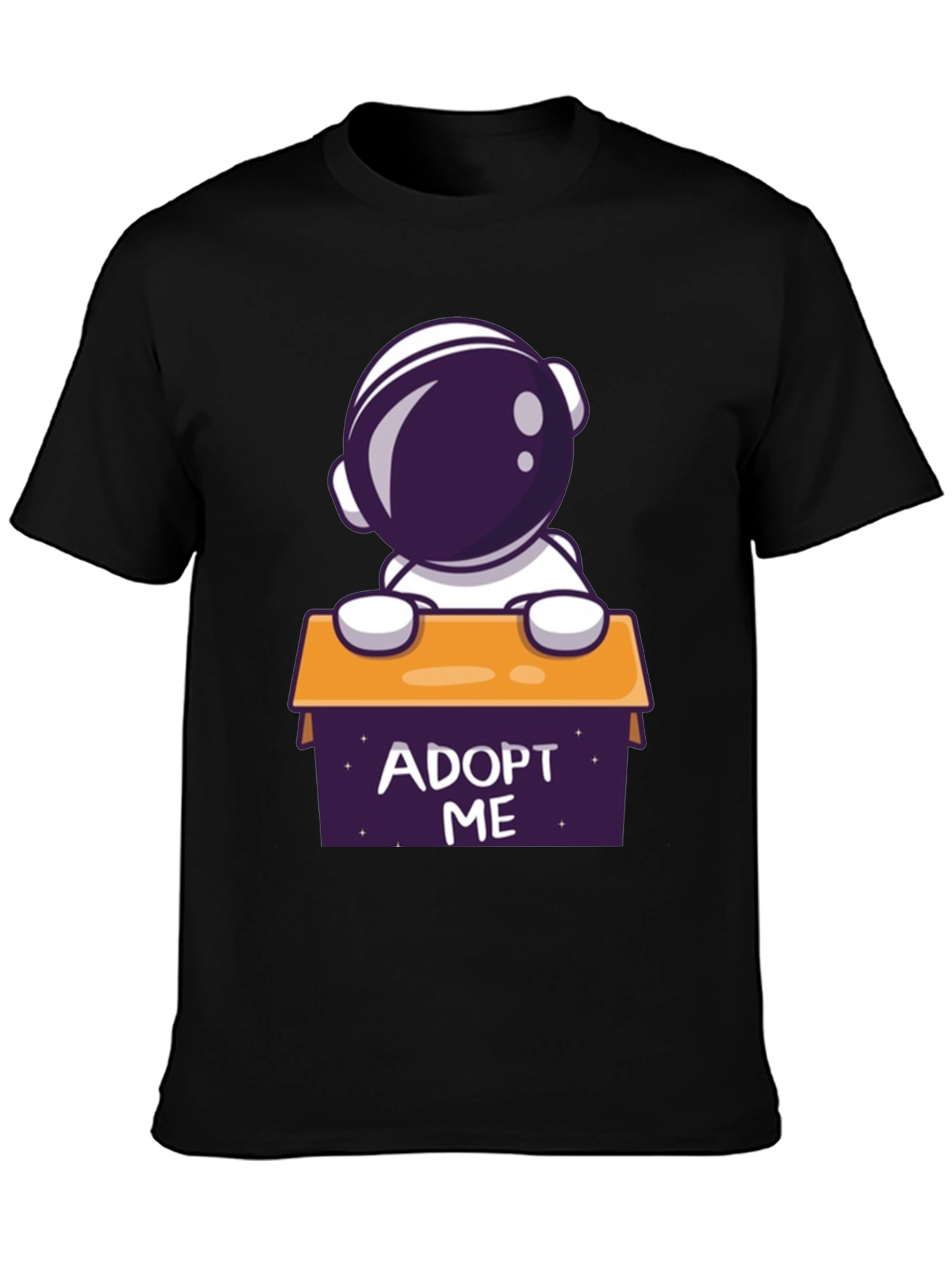 Black Adopt Me Astronaut Graphic T-Shirt - Space Lover Tee view 3