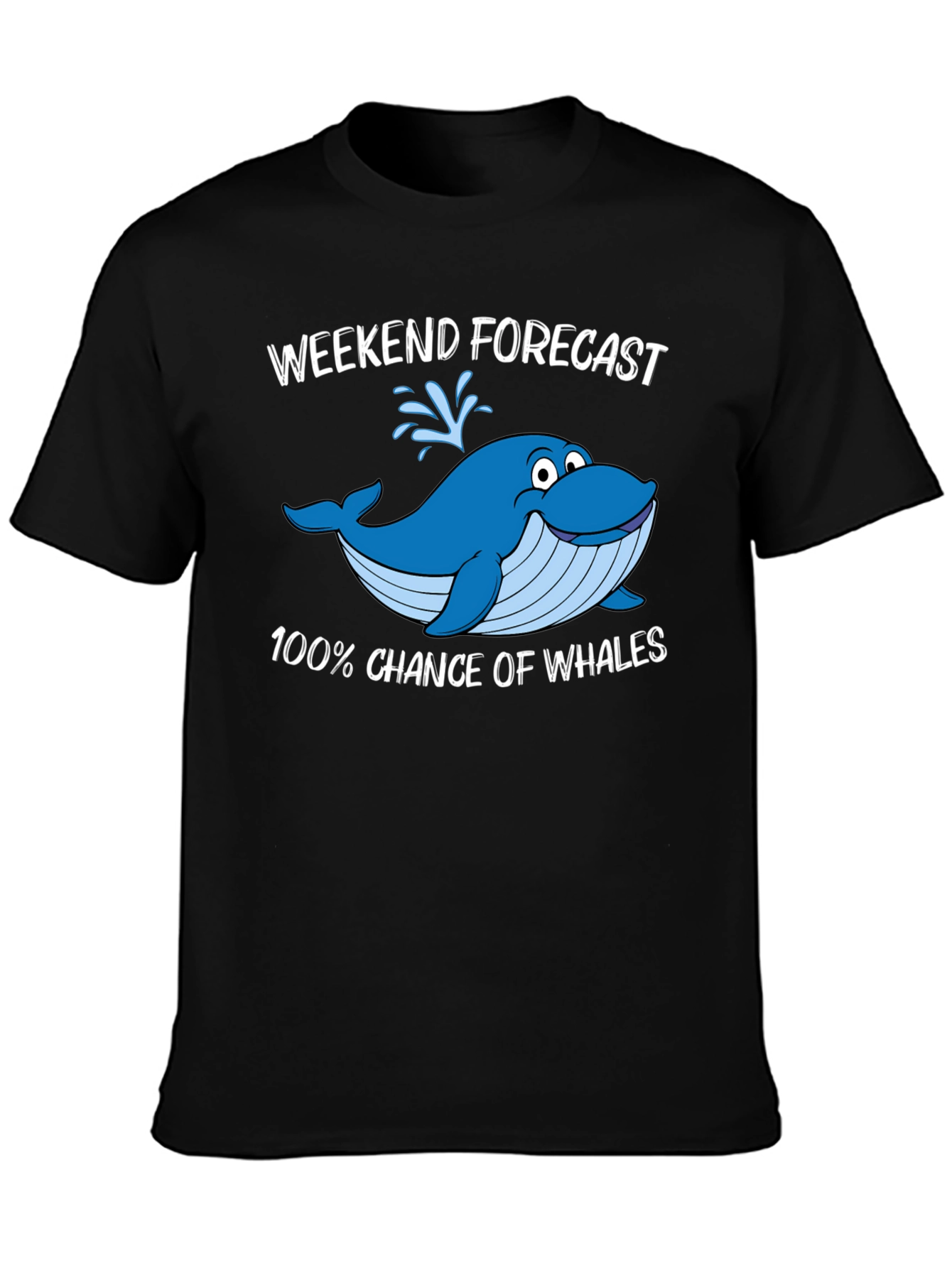 Black Weekend Forecast Whale Graphic T-Shirt view 3