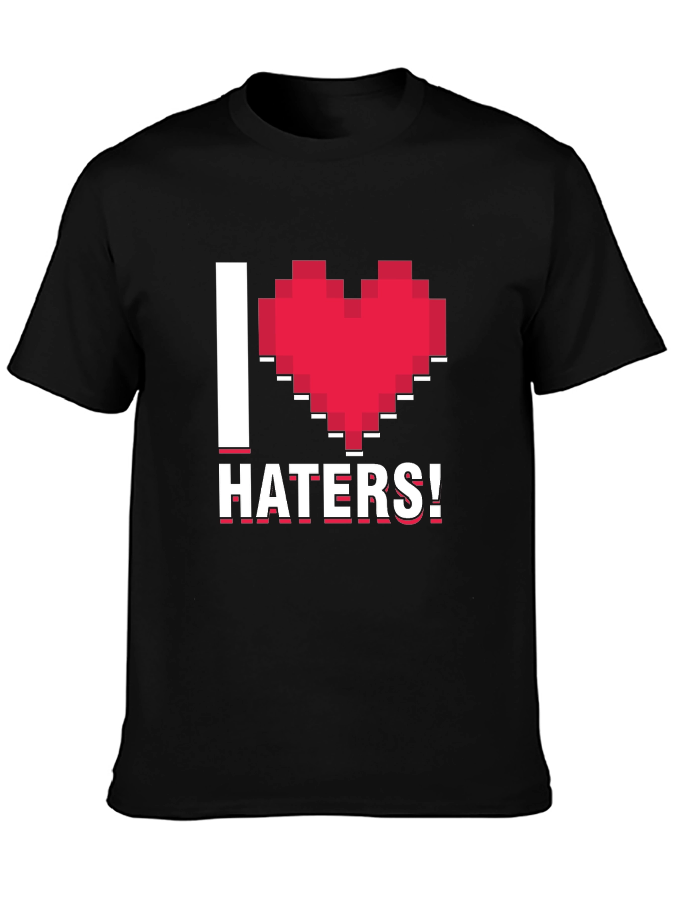 Black I Heart Haters Pixel Graphic Tee view 3