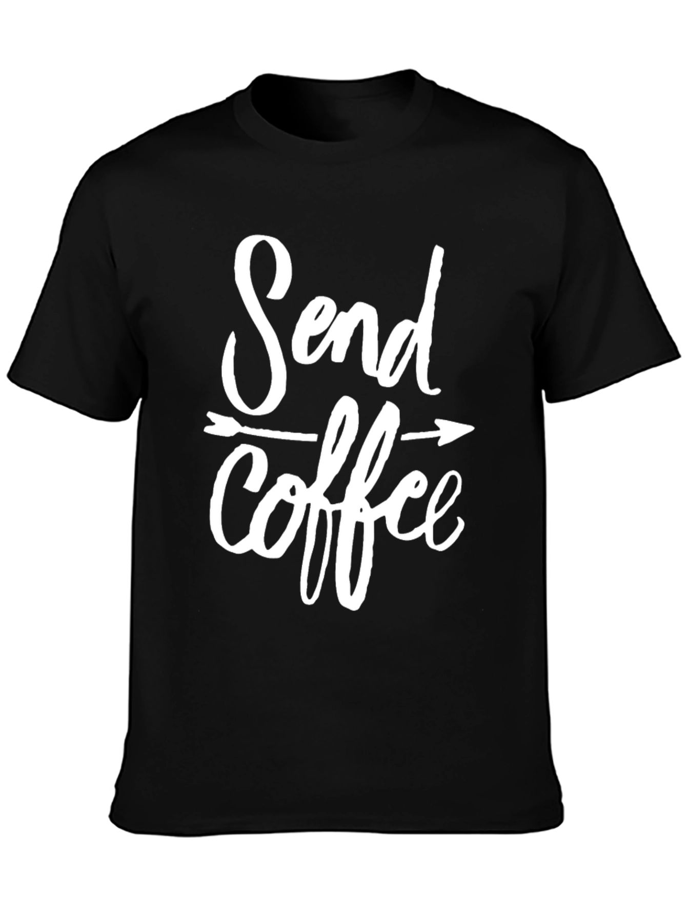 Black Send Coffee Graphic Tee - Unisex Black T-Shirt view 3