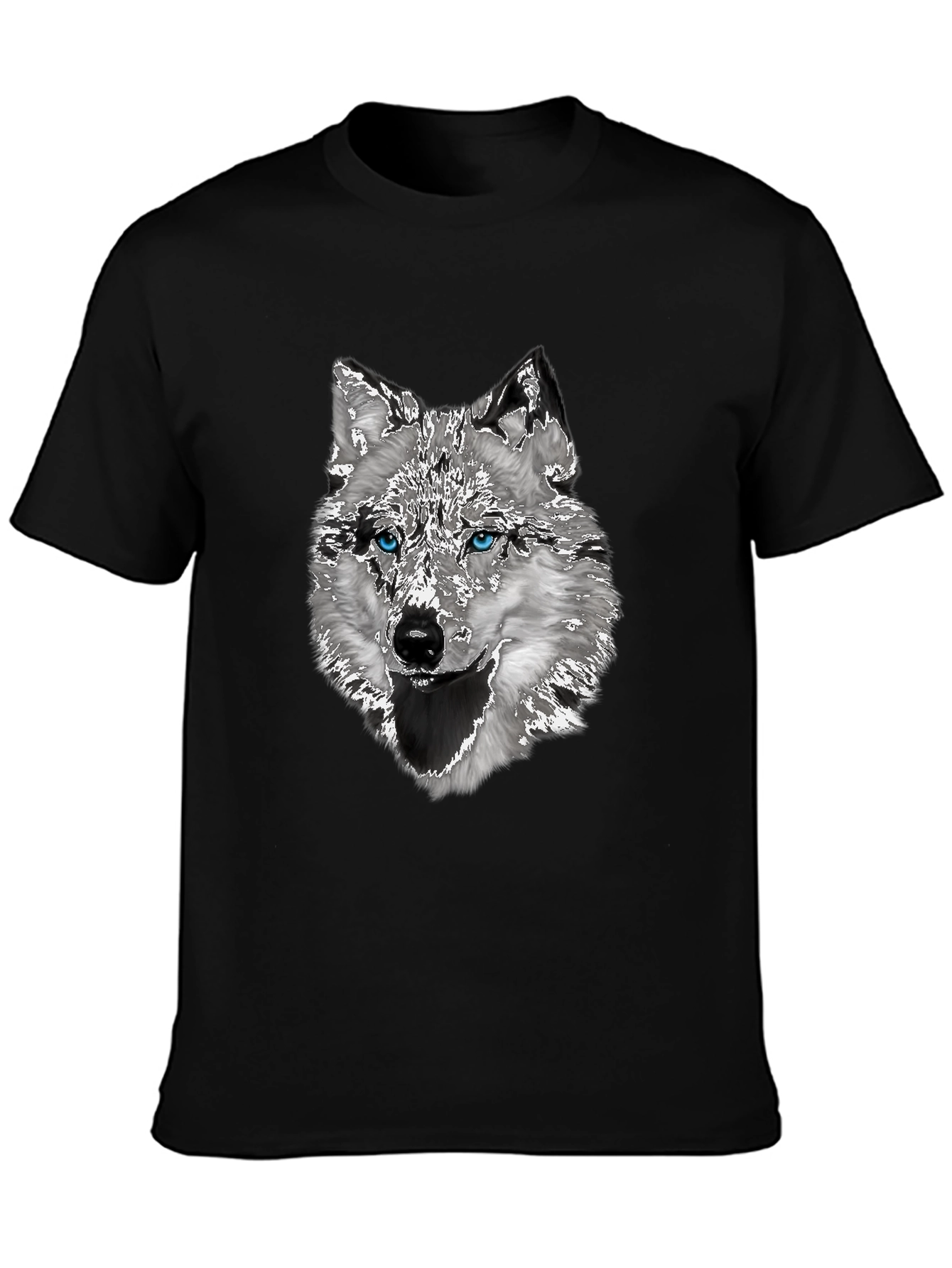 Black Wolf Graphic T-Shirt - Stylish Animal Print Tee view 3