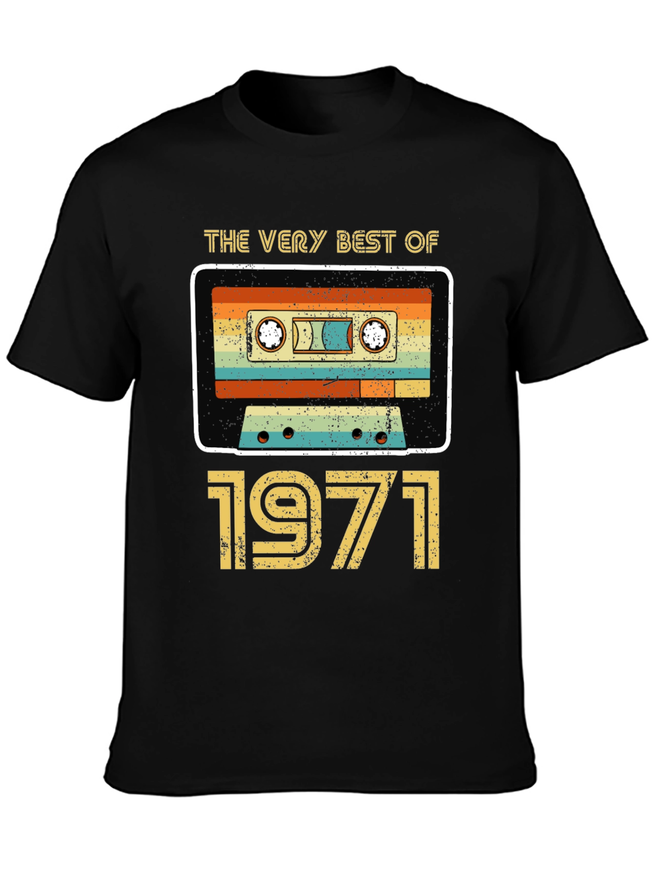 Black Vintage 1971 Cassette Tape Graphic T-Shirt view 3
