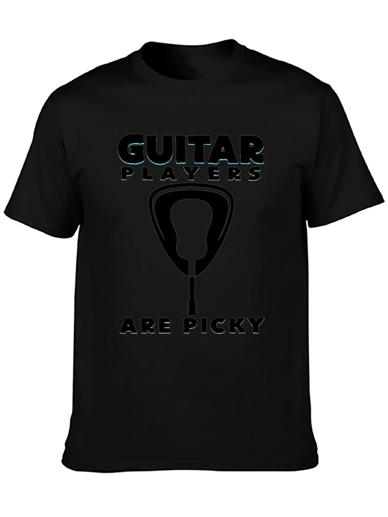 Black Guitar Players Are Picky T-Shirt - Musician Gift view 3