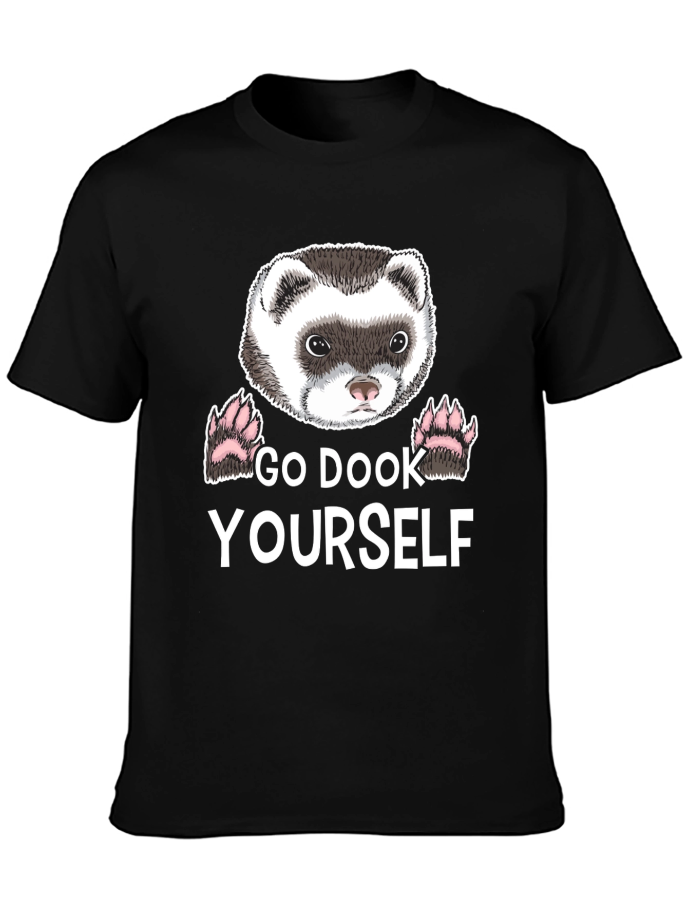 Black Go Dook Yourself Ferret T-Shirt view 3