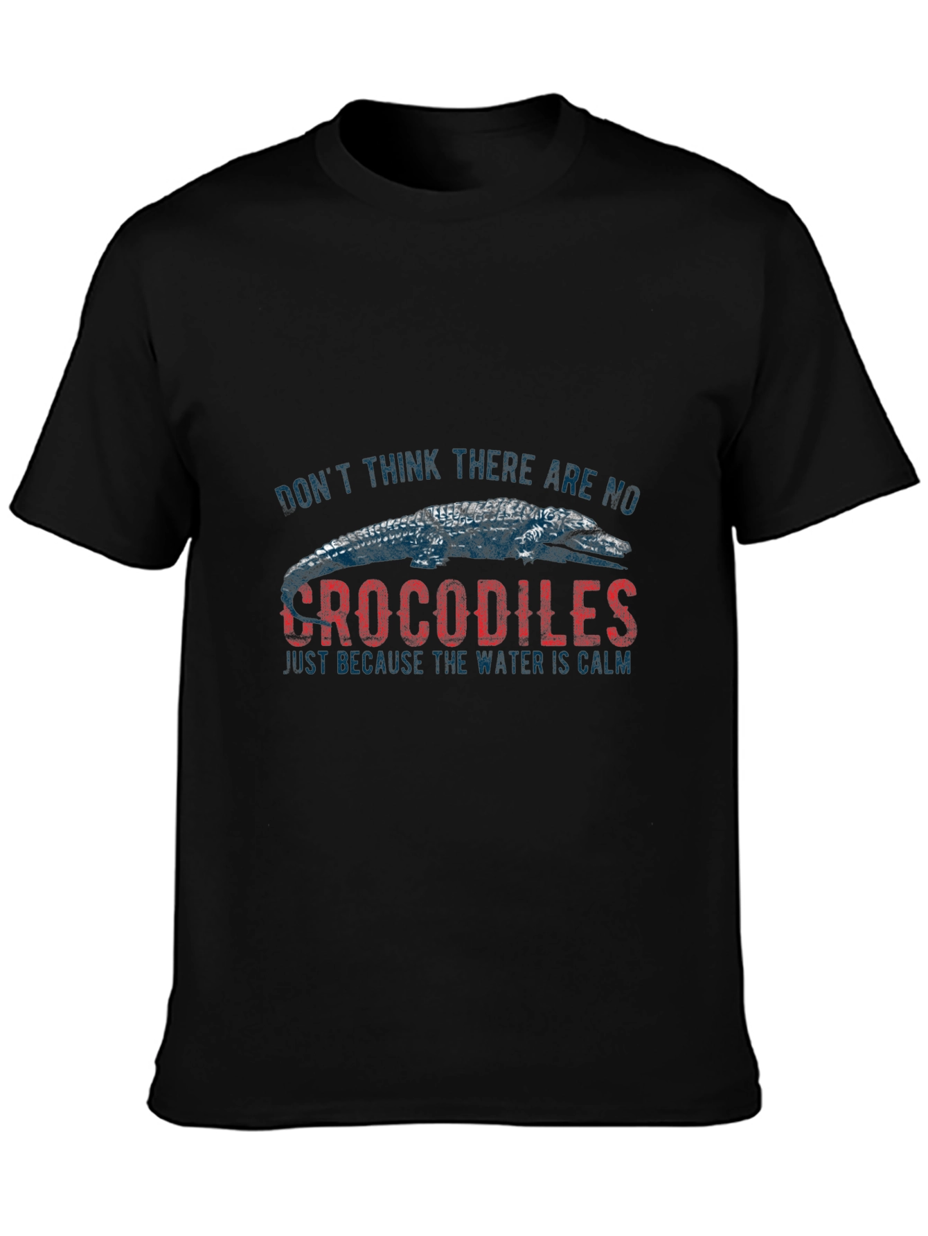 Black Crocodile Graphic Tee - Beware the Calm Waters view 3