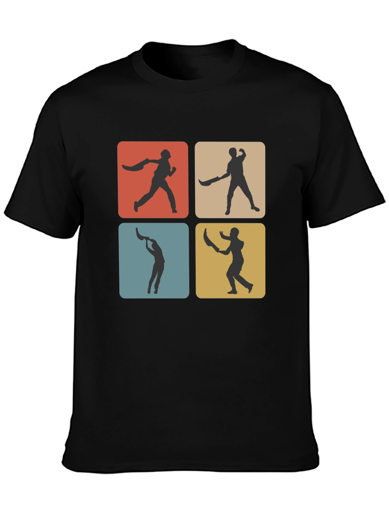 Black Retro Cricket T-Shirt - Black view 3