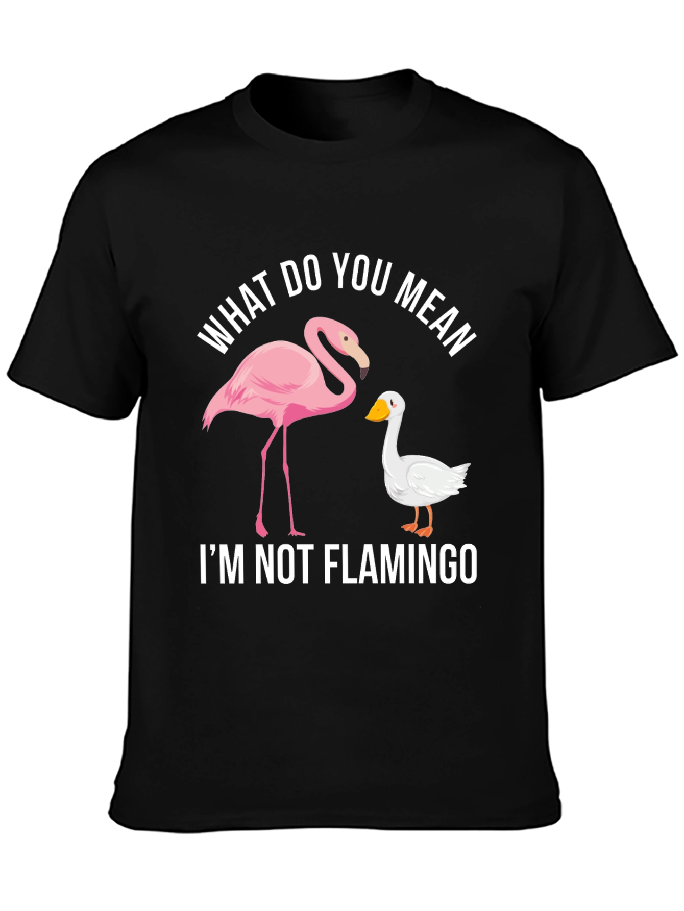 Black Funny "I'm Not Flamingo" Graphic Tee view 3