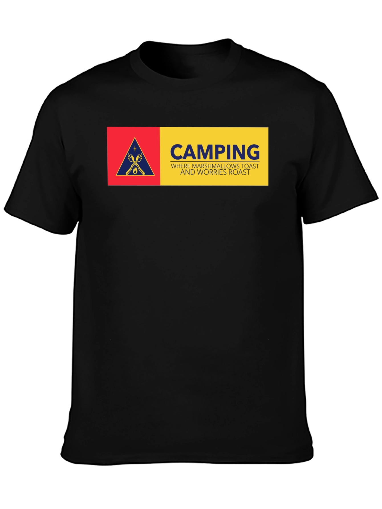 Black Camping Marshmallow Toast T-Shirt view 3
