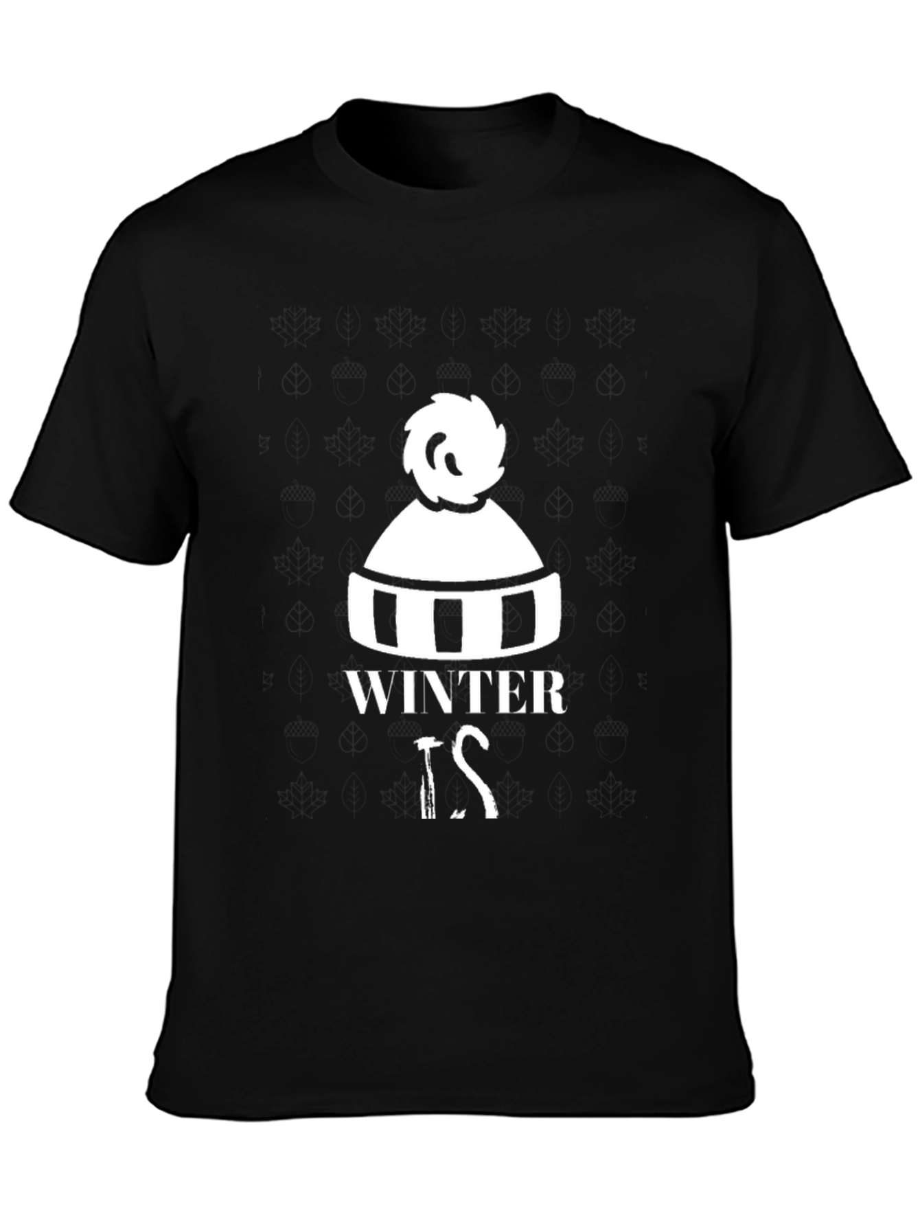 Black Winter Is T-Shirt - Stylish Graphic Tee for Cold Weather Lovers view 3