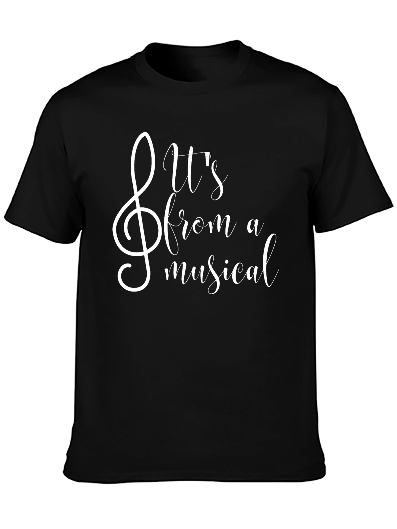 Black Musical T-Shirt - Treble Clef Design view 3