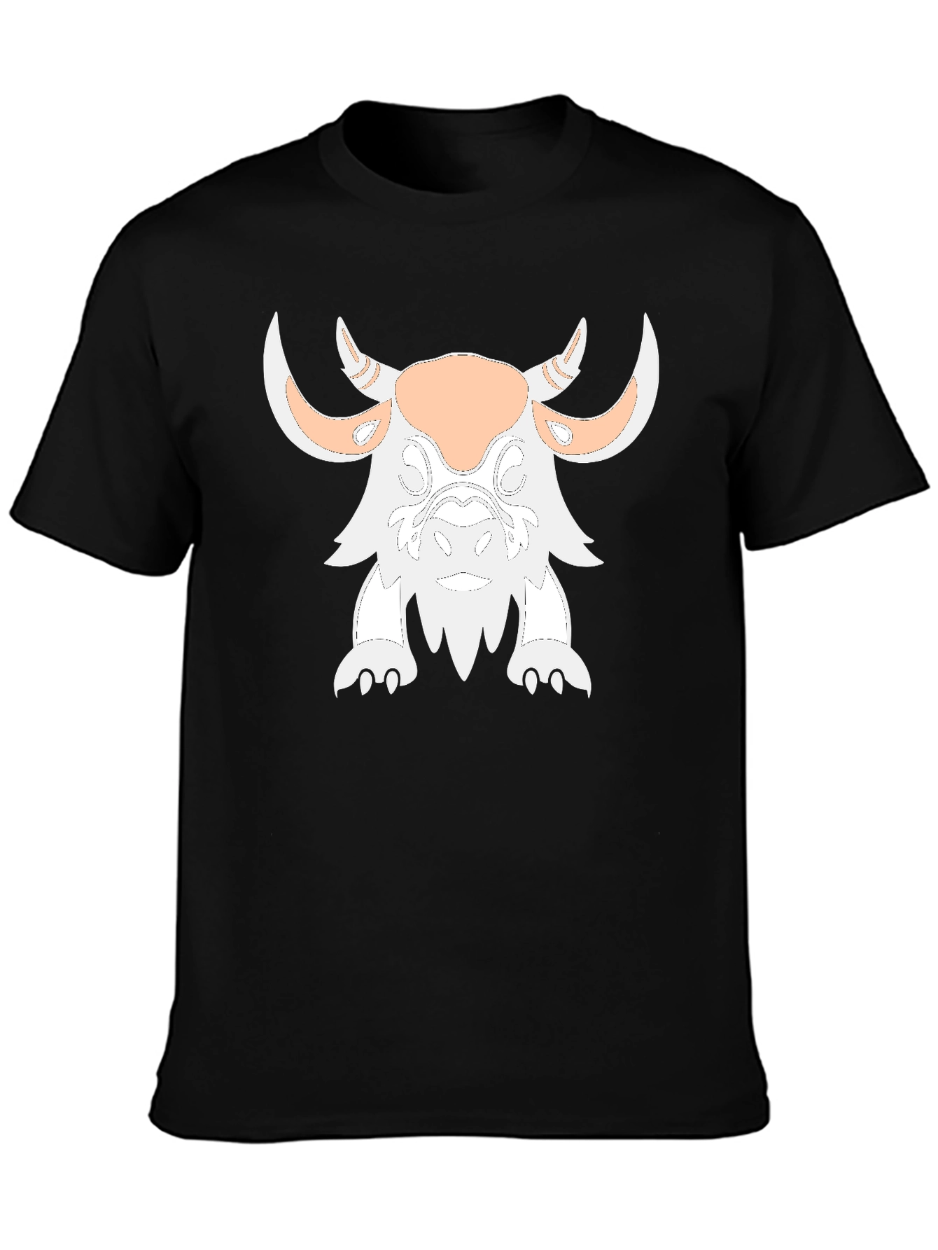 Black Cool Black T-Shirt with Bull Graphic view 3