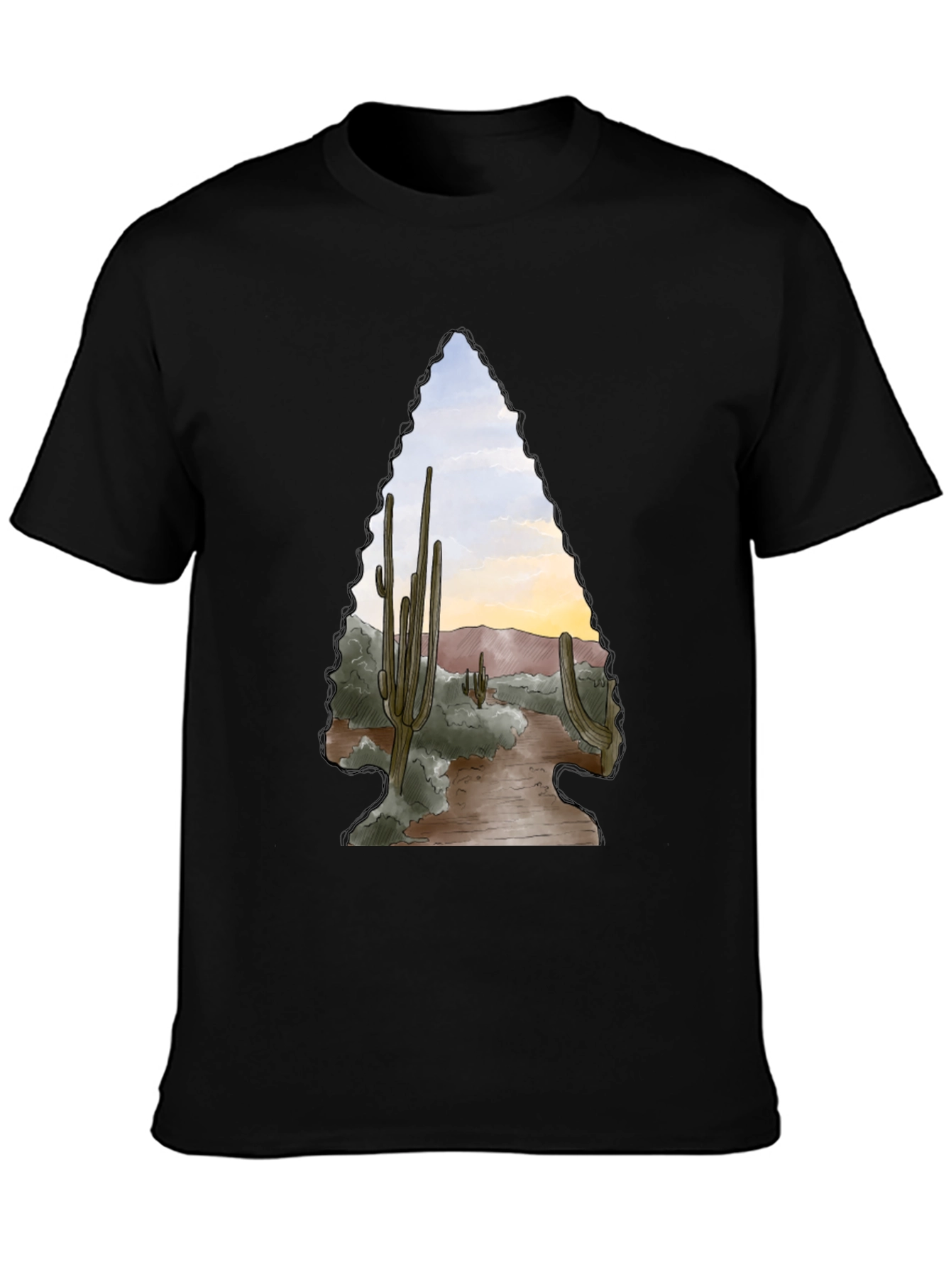 Black Desert Arrowhead Graphic Tee - Black Cotton Blend view 3