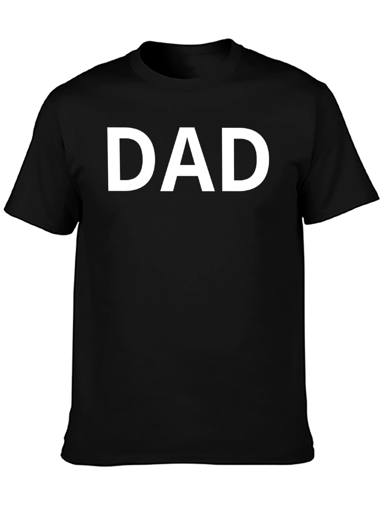Black Men's "Dad" Graphic T-Shirt - Black Cotton Blend view 3