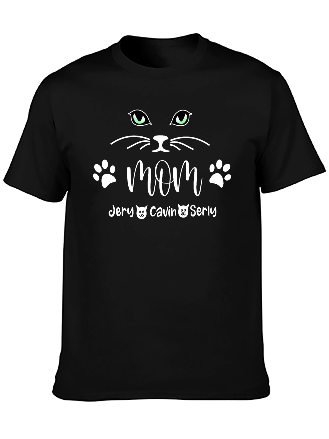 Black Cat Mom Personalized T-Shirt view 3