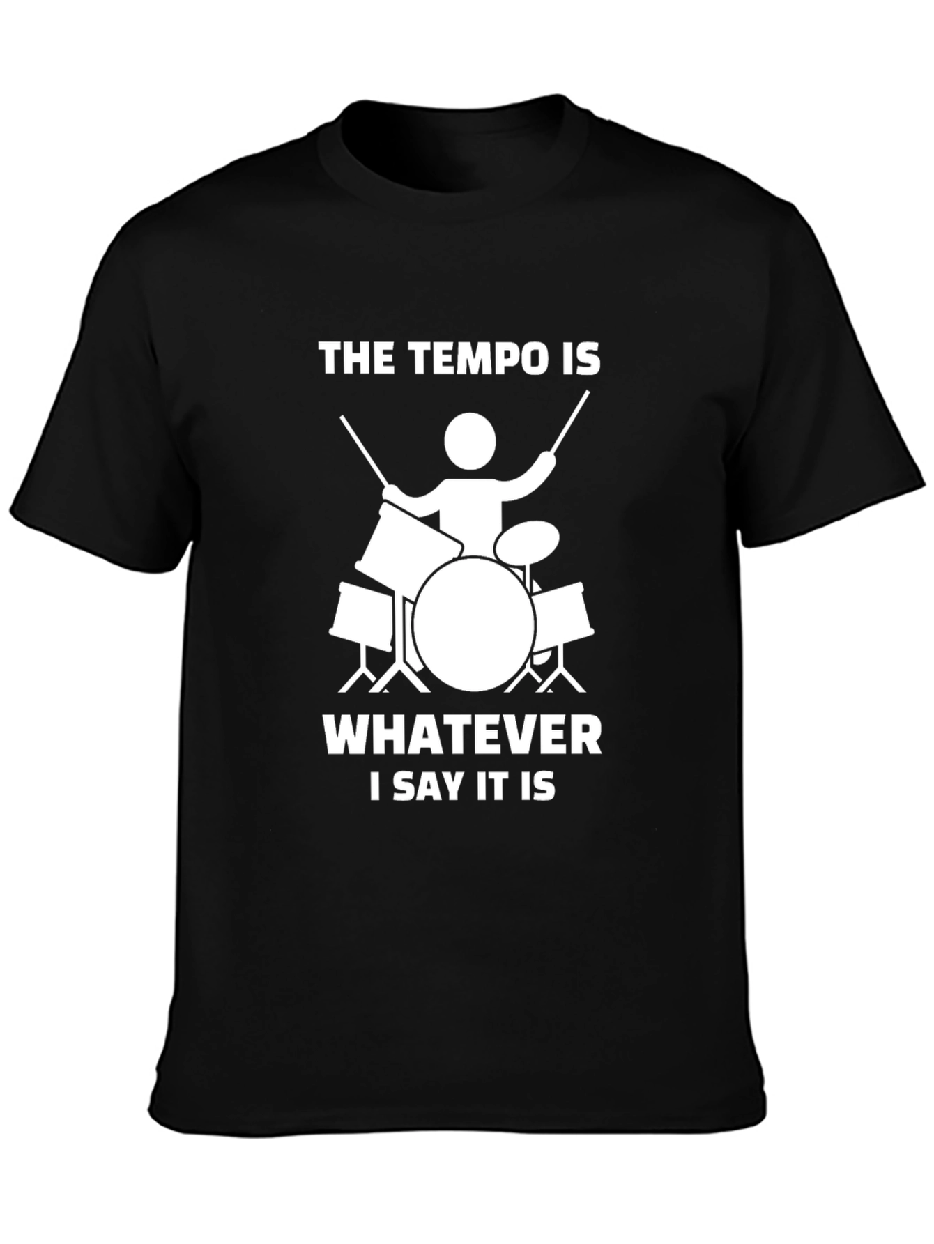 Black Tempo Drummer T-Shirt: Music Lover Tee view 3