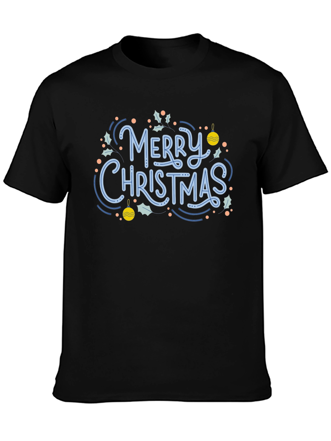 Black Festive Merry Christmas Graphic Tee view 3