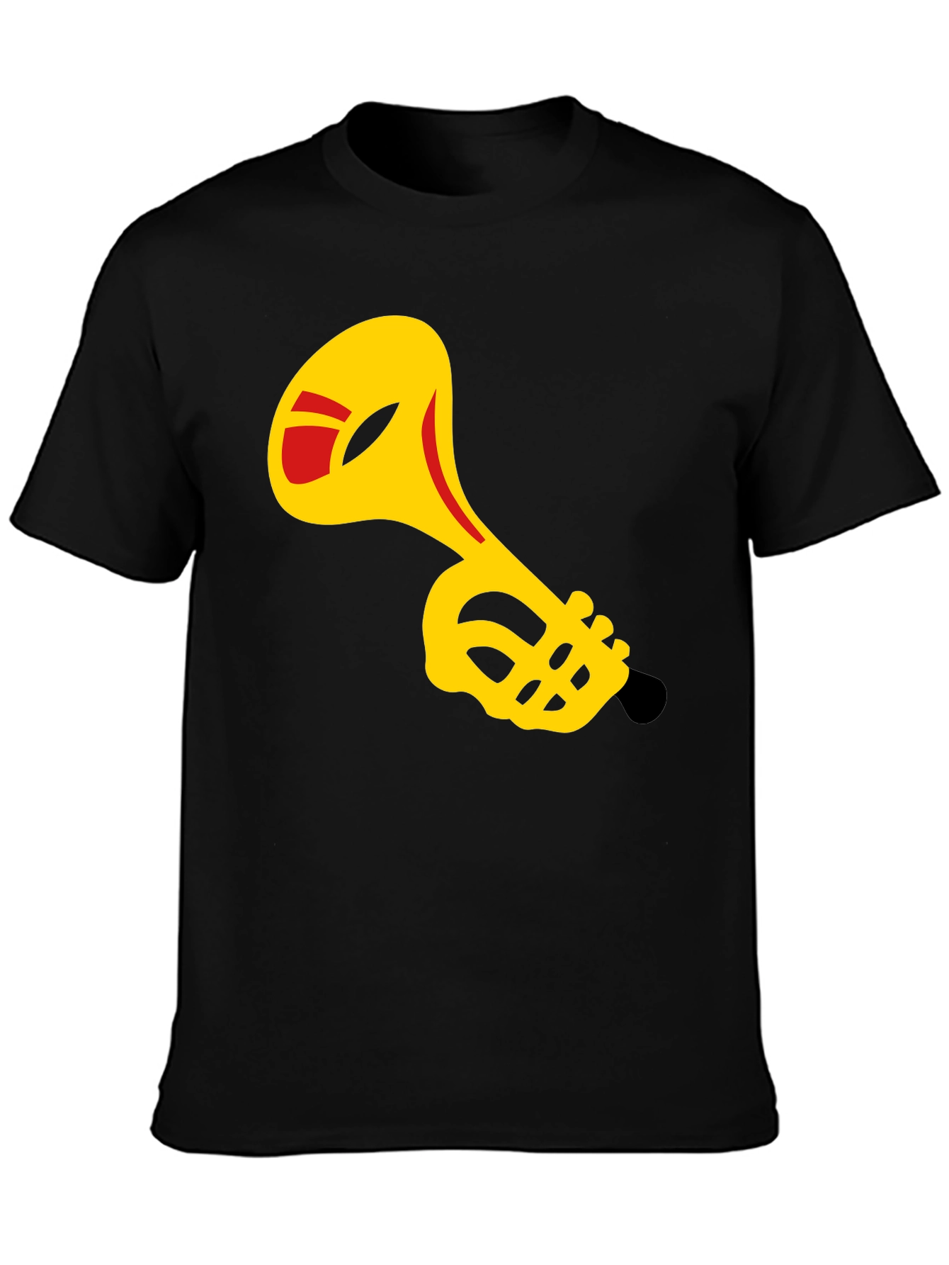 Black Trumpet Graphic Black T-Shirt - Music Lover Tee view 3