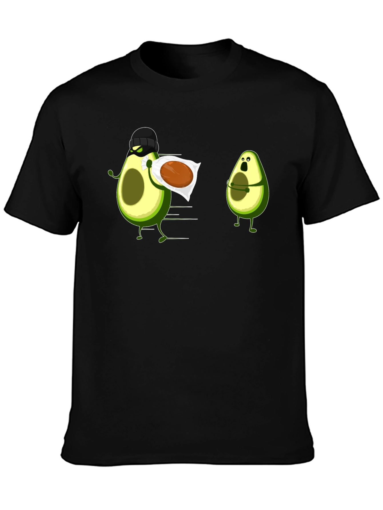Black Avocado Thief Graphic Tee - Funny Fruit Humor view 3