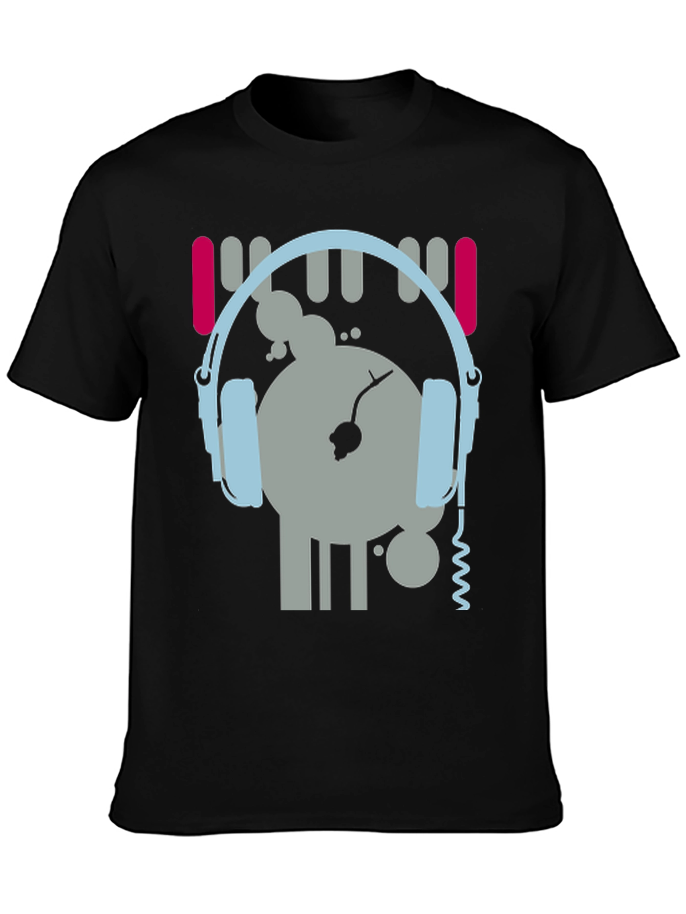 Black DJ Graphic Tee - Music Lover's Black T-Shirt view 3
