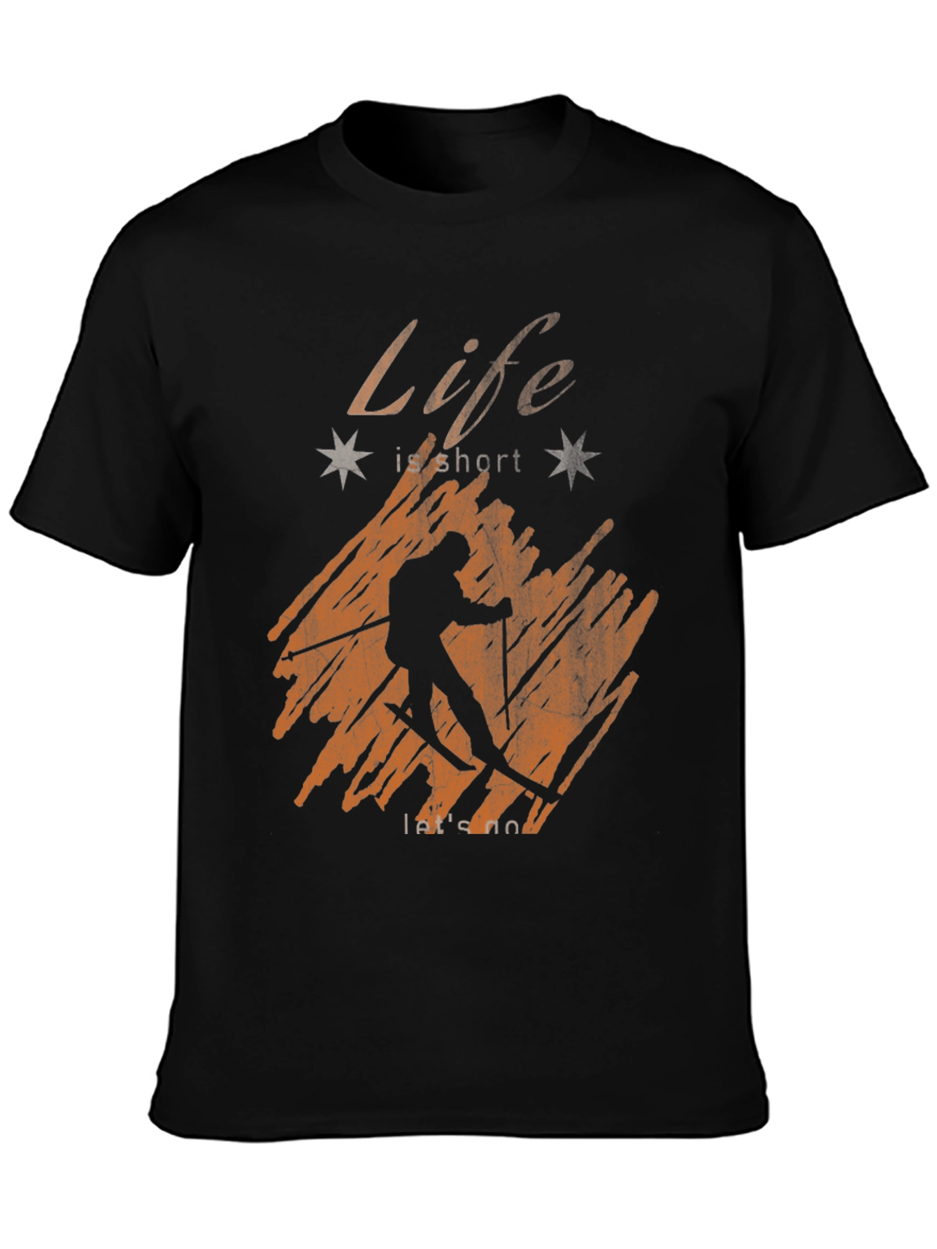 Black Life is Short Ski T-Shirt - Unisex view 3