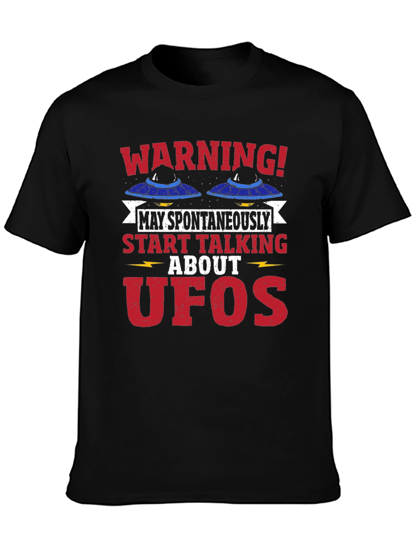 Black UFO Conversation Starter Graphic Tee view 3