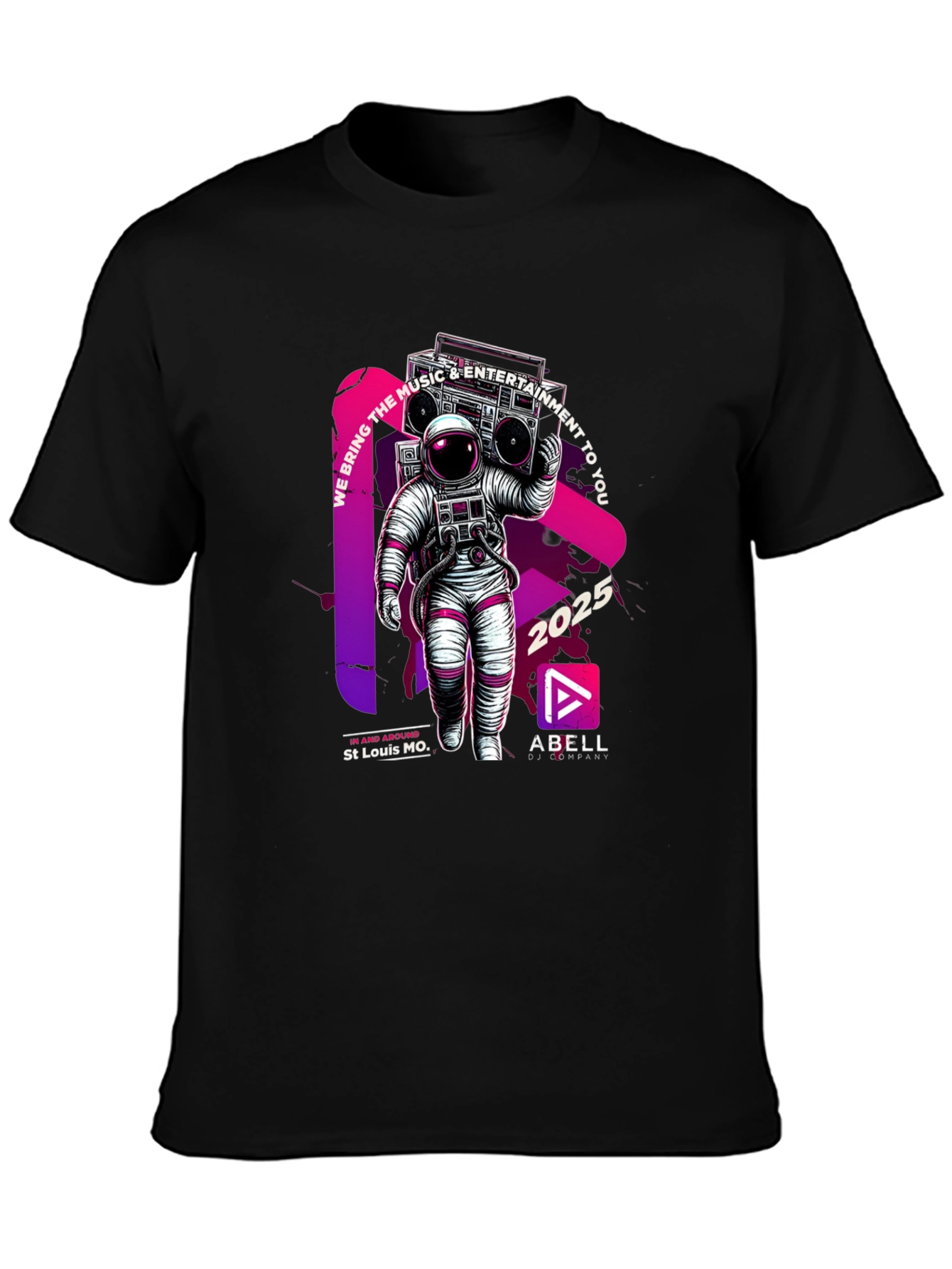 Black Astronaut Music T-Shirt - We Bring the Music view 3